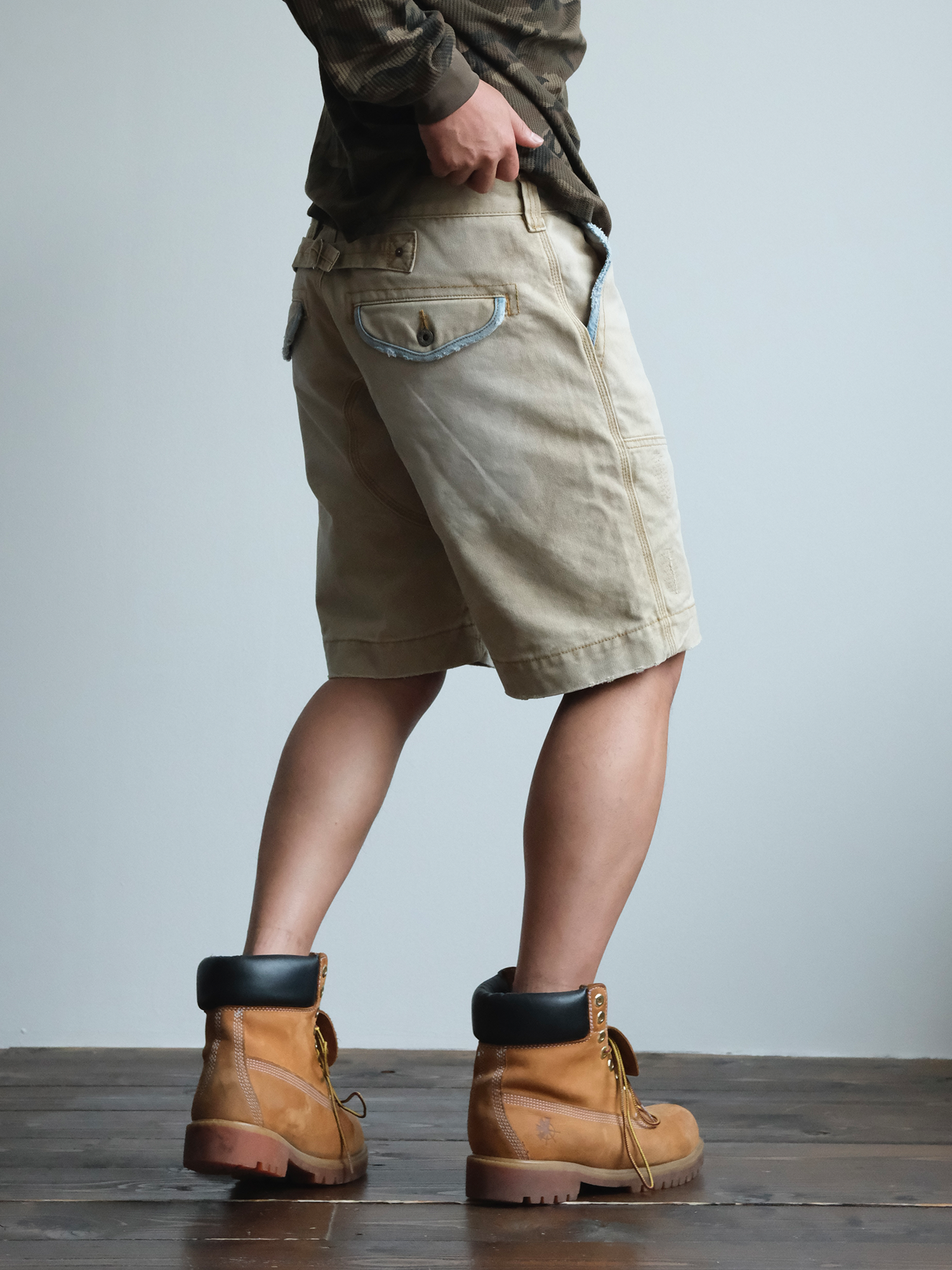 NEIGBORL Retro Washed Spliced Shorts-Shorts-S-Free Shipping Leatheretro
