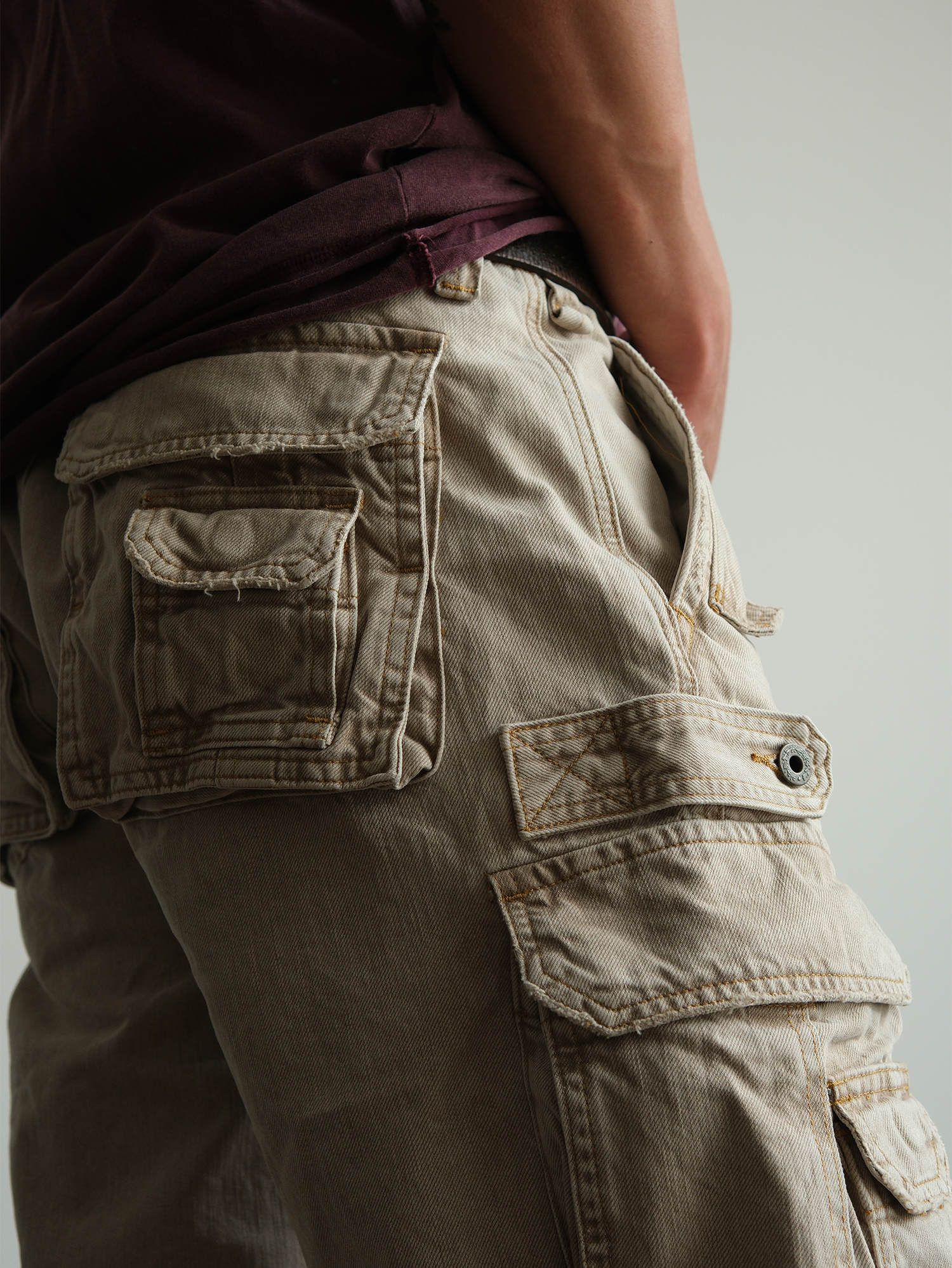 NEIGBORL Washed Distressed Multi-Pocket Cargo Shorts-Shorts-S / 31"-Free Shipping Leatheretro