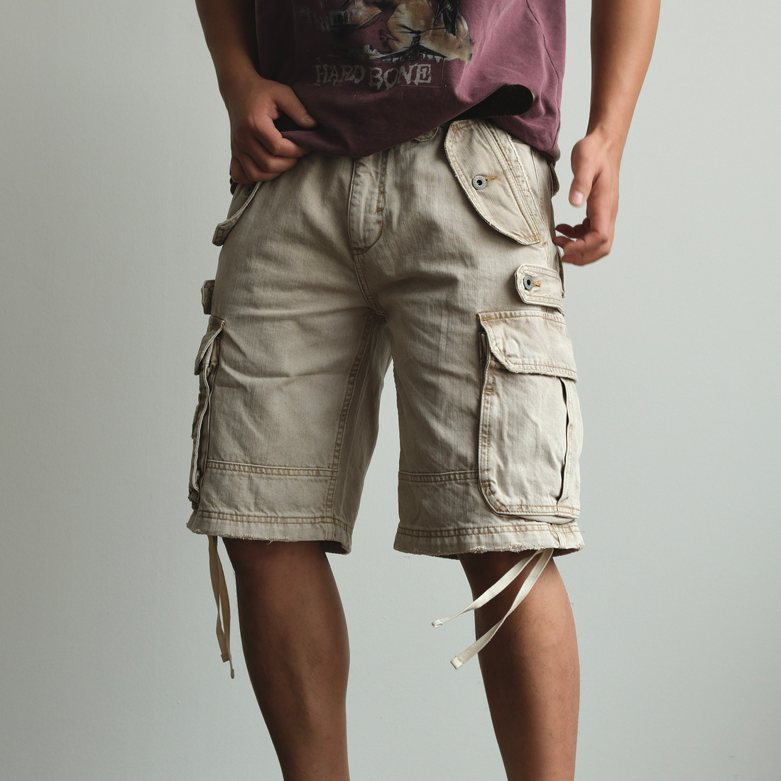 NEIGBORL Washed Distressed Multi-Pocket Cargo Shorts-Shorts-S / 31"-Free Shipping Leatheretro