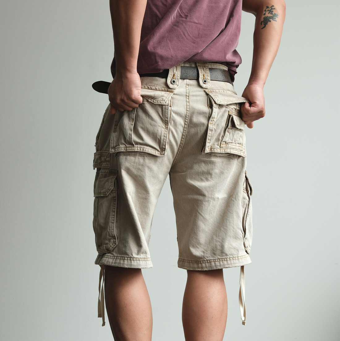 NEIGBORL Washed Distressed Multi-Pocket Cargo Shorts-Shorts-S / 31"-Free Shipping Leatheretro