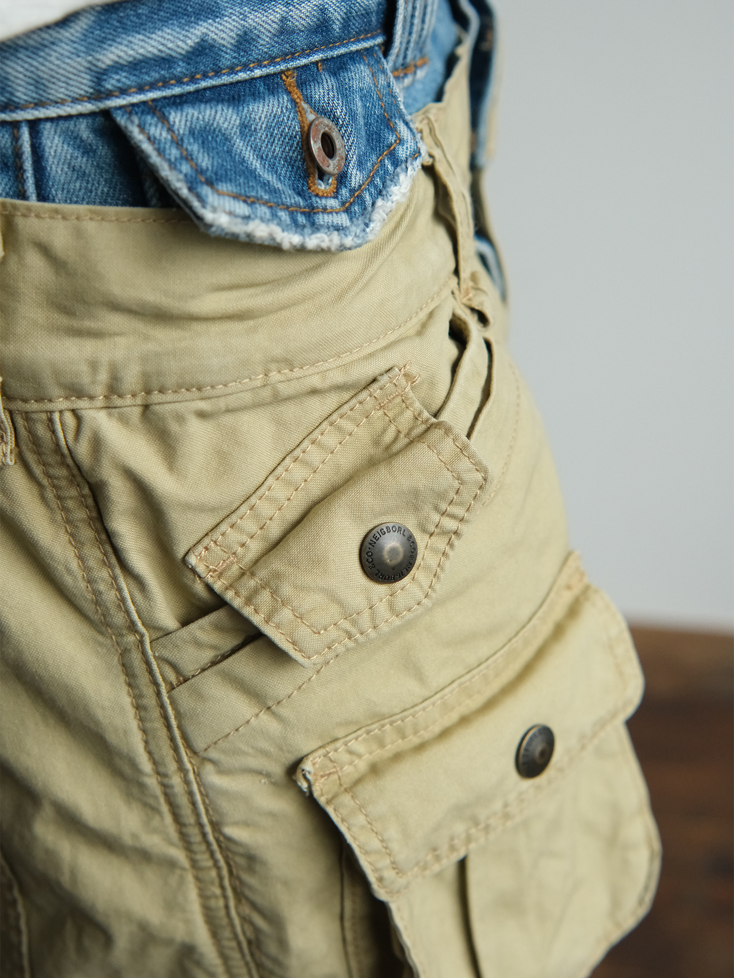 NEIGBORL Retro Spliced Multi-Pocket Cargo Pants-Pants-S / 31"-Free Shipping Leatheretro