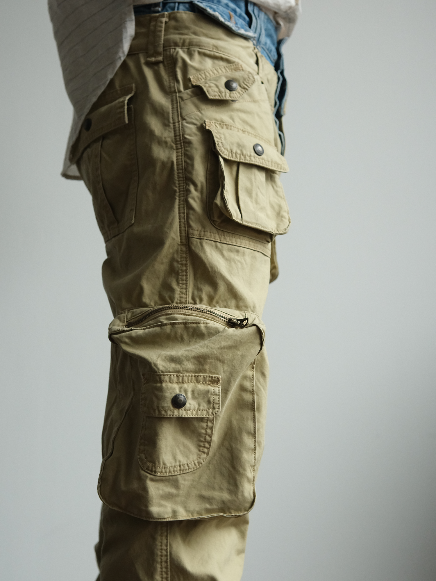 NEIGBORL Retro Spliced Multi-Pocket Cargo Pants-Pants-S / 31"-Free Shipping Leatheretro