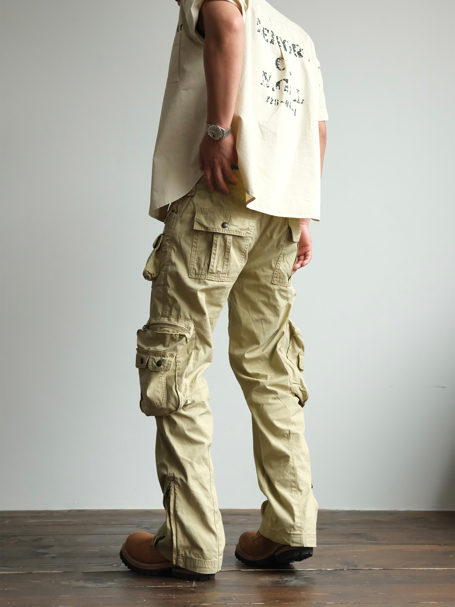 NEIGBORL Retro Spliced Multi-Pocket Cargo Pants-Pants-S / 31"-Free Shipping Leatheretro