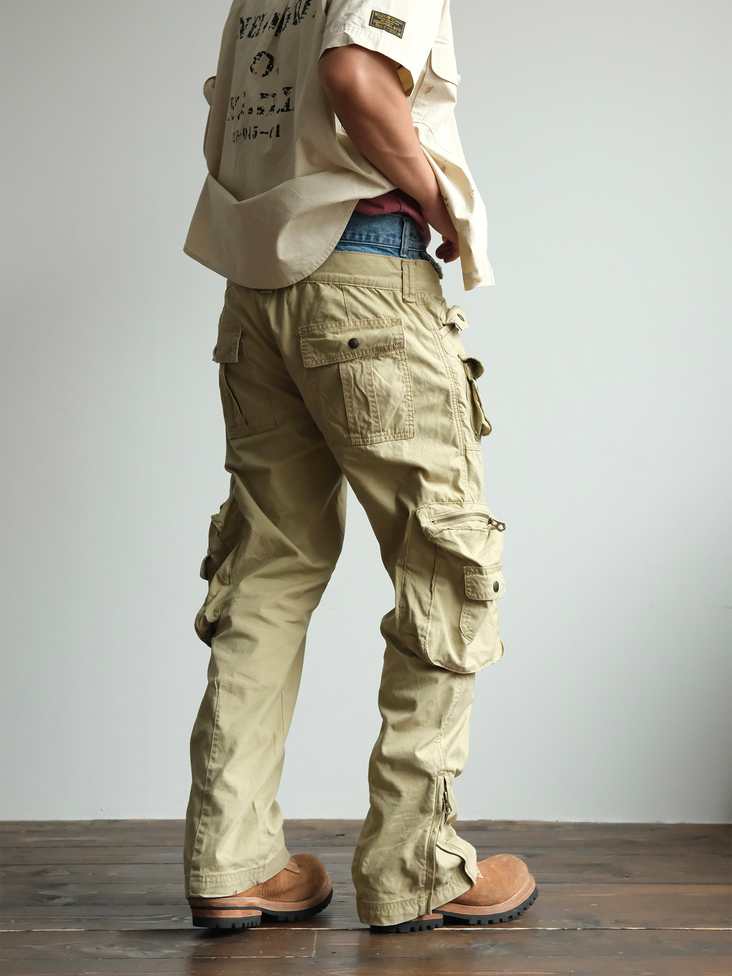 NEIGBORL Retro Spliced Multi-Pocket Cargo Pants-Pants-S / 31"-Free Shipping Leatheretro