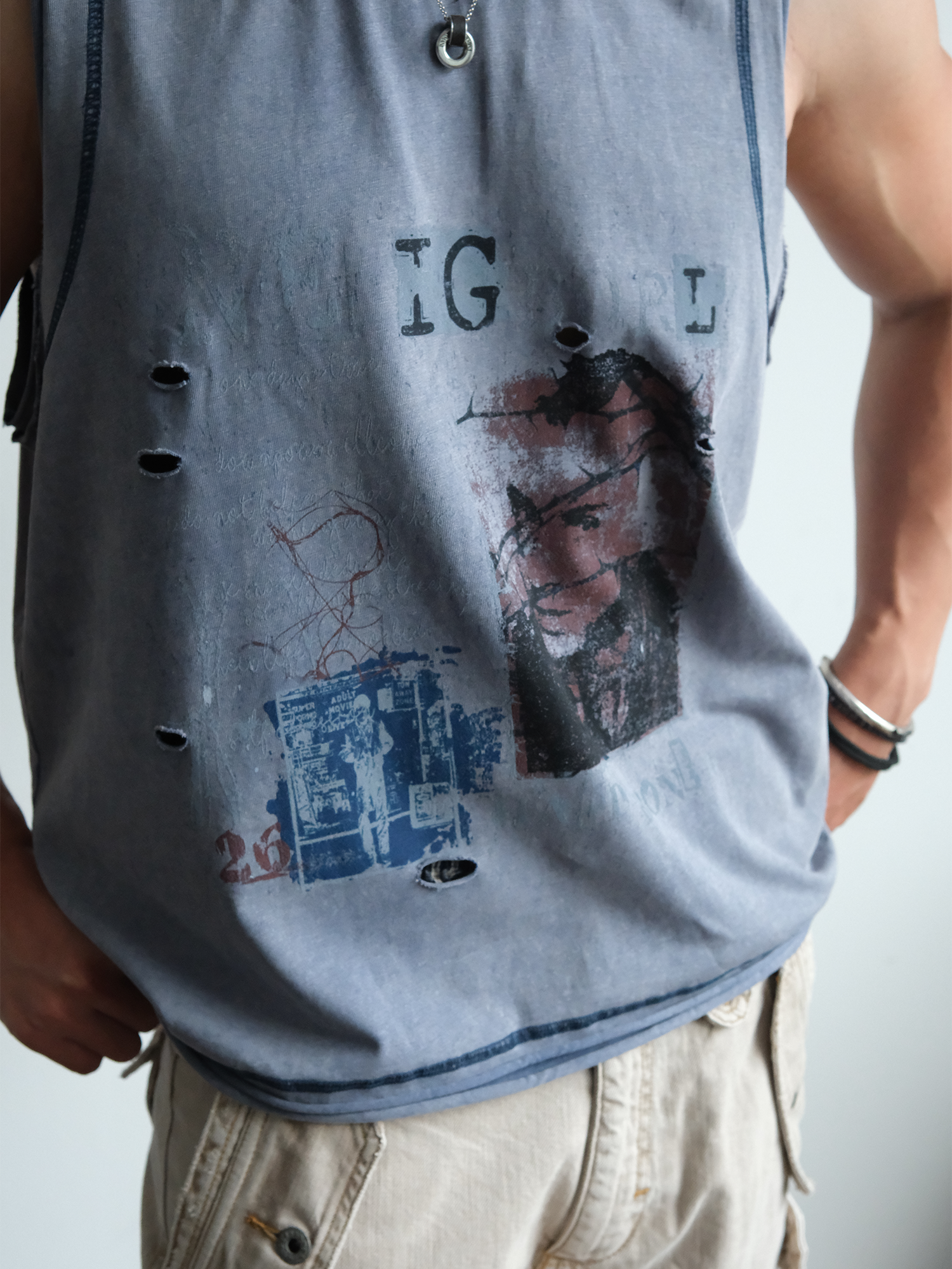 NEIGBORL Distressed Washed Graphic Tank Top-Tank Top-M (Preorder)-Coffee-Free Shipping Leatheretro