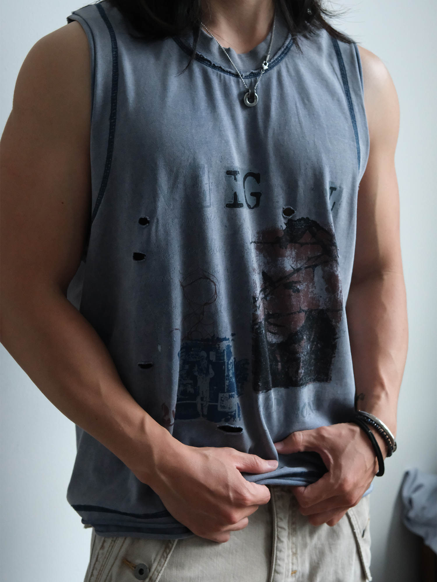 NEIGBORL Distressed Washed Graphic Tank Top-Tank Top-M (Preorder)-Coffee-Free Shipping Leatheretro