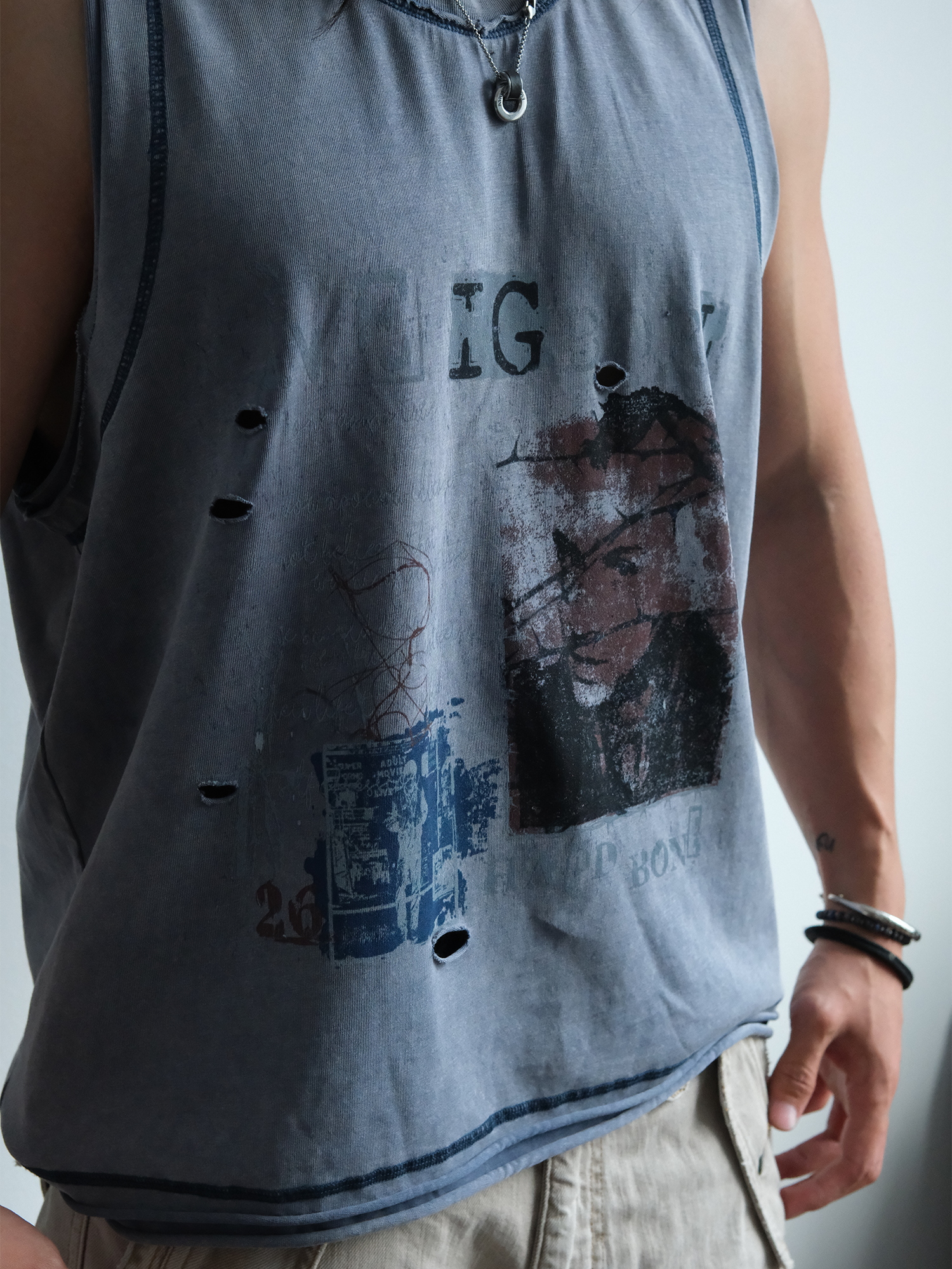 NEIGBORL Distressed Washed Graphic Tank Top-Tank Top-M (Preorder)-Coffee-Free Shipping Leatheretro
