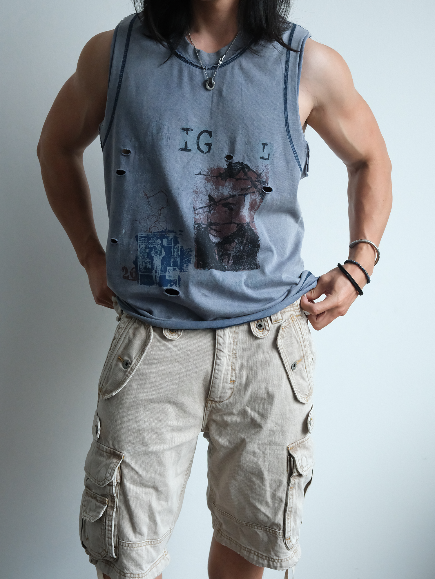 NEIGBORL Distressed Washed Graphic Tank Top-Tank Top-M (Preorder)-Coffee-Free Shipping Leatheretro