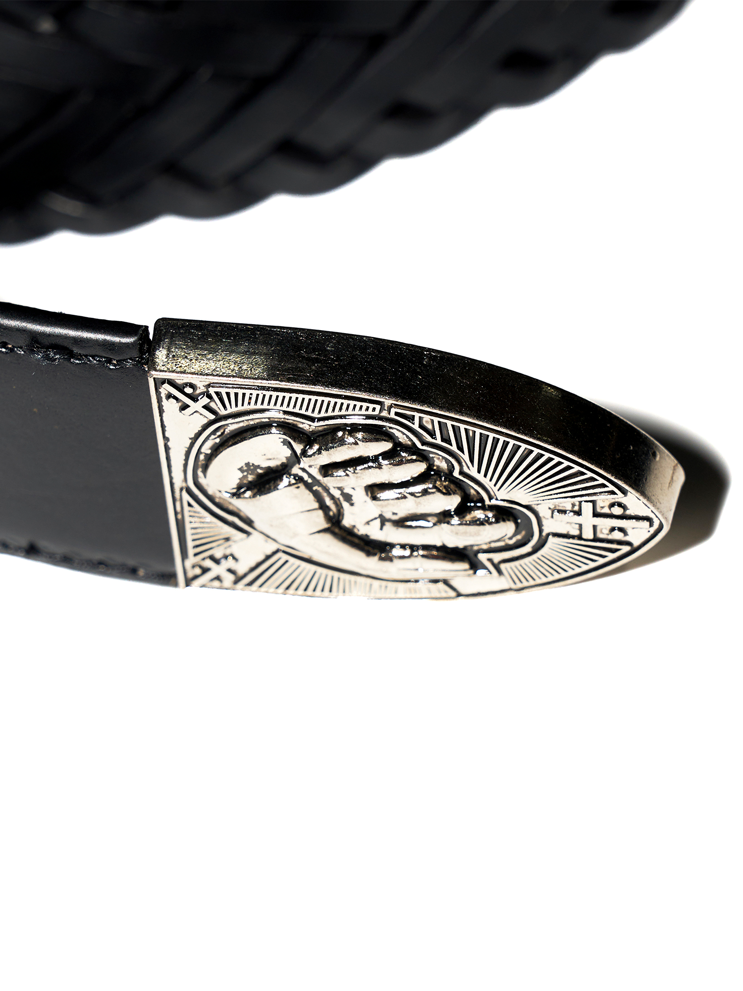 RICHILL Wing Emblem Braided Leather Belt-Belt-One Size-White-Free Shipping Leatheretro