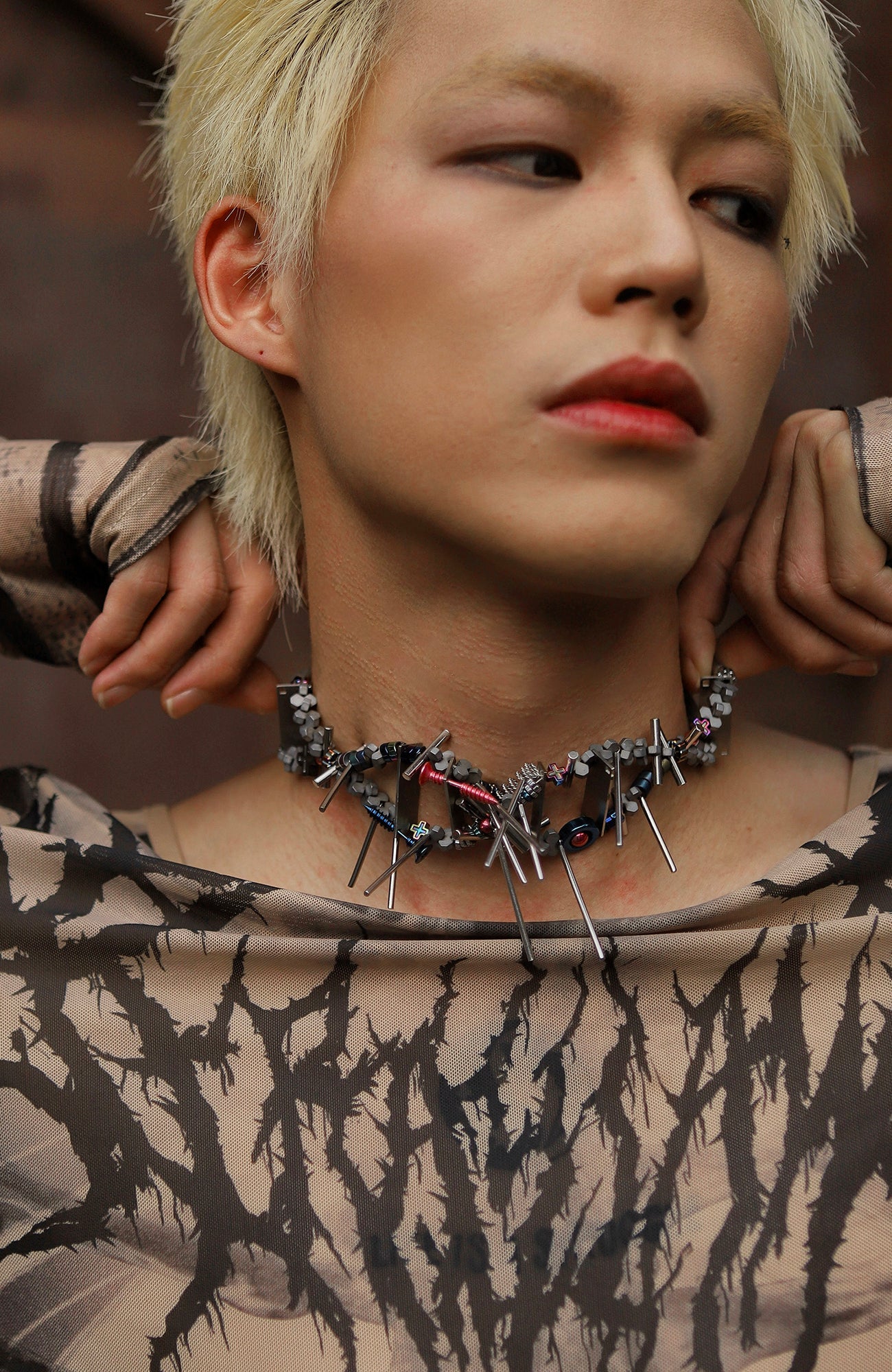 NUNKNOTX Industrial Fragment Necklace-Necklace-Regular (15.0–17.3 in)-Free Shipping Leatheretro