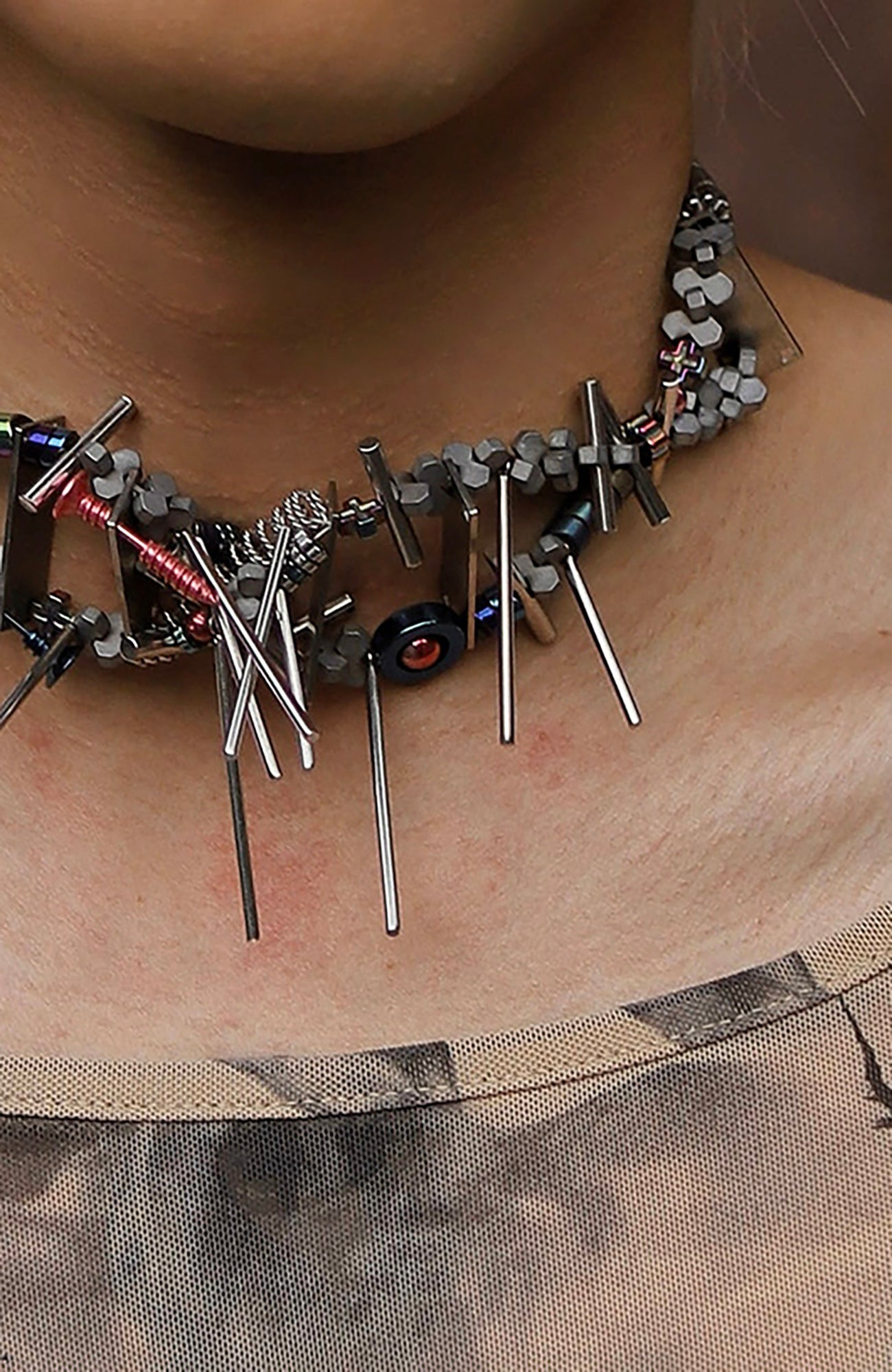 NUNKNOTX Industrial Fragment Necklace-Necklace-Regular (15.0–17.3 in)-Free Shipping Leatheretro