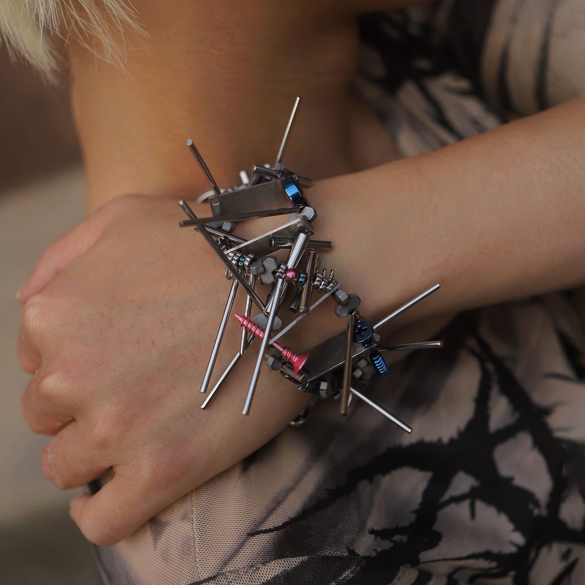 NUNKNOTX Industrial Fragment Bracelet-Bracelet-Regular (7.5–9.4 in)-Free Shipping Leatheretro