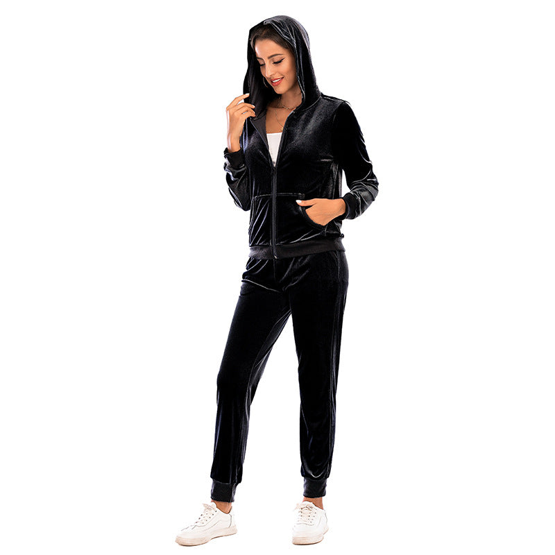 Fashion Casual Spring Sports Suits for Women-Sports Suits-Black-S-Free Shipping Leatheretro