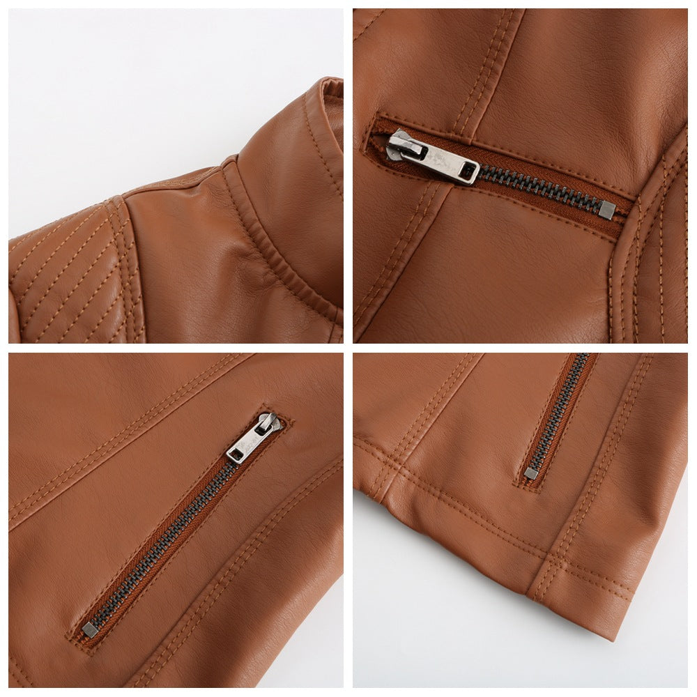 Women's Black Biker Faux Leather Jacket-black-EU(XS)-Free Shipping Leatheretro