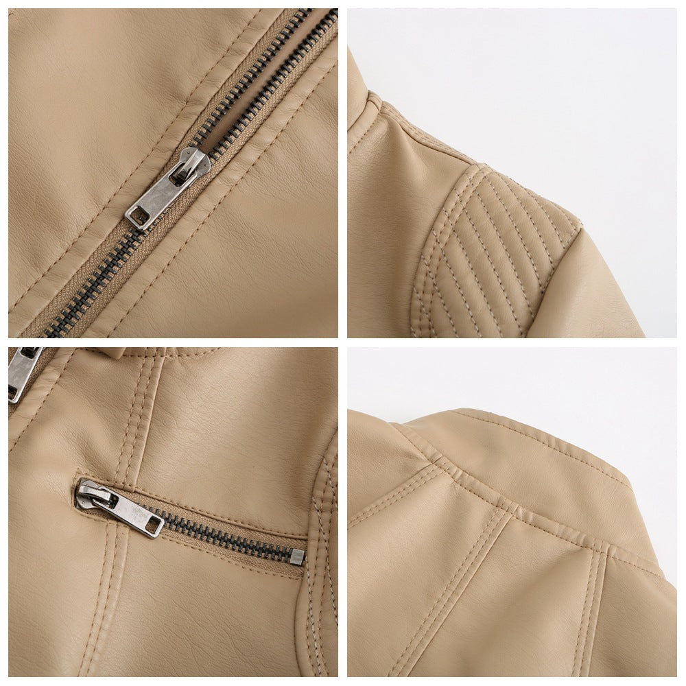 Women's Black Biker Faux Leather Jacket-black-EU(XS)-Free Shipping Leatheretro