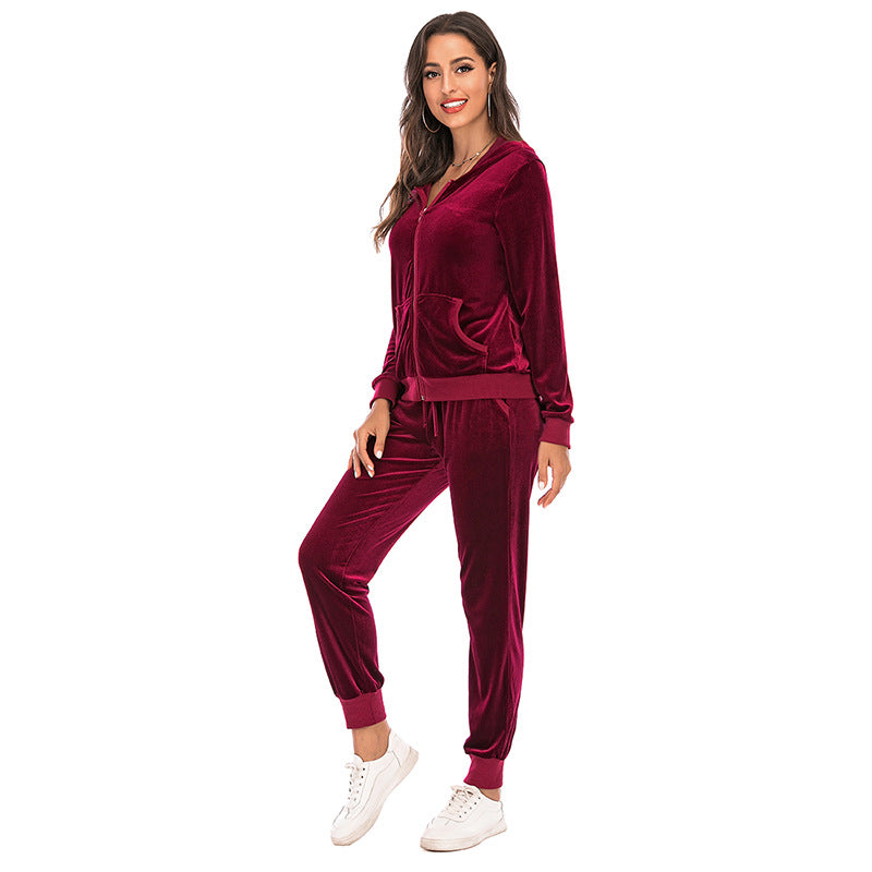 Fashion Casual Spring Sports Suits for Women-Sports Suits-Wine Red-S-Free Shipping Leatheretro