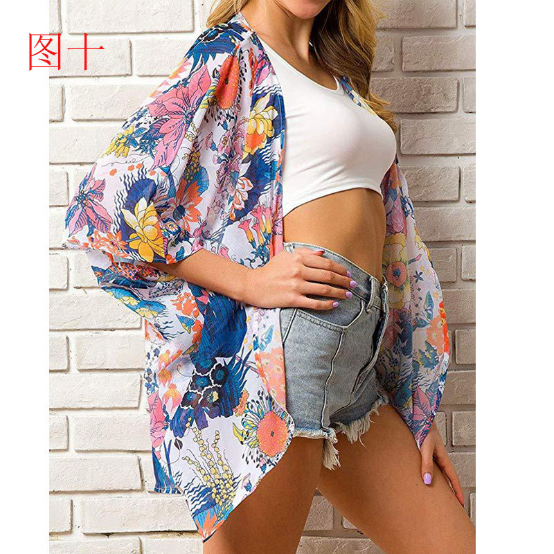 Summer Casual Chiffon Holiday Sun Proof Cover Ups-Swimwear-K-S-Free Shipping Leatheretro