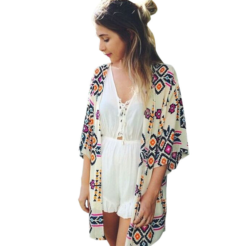 Summer Casual Chiffon Holiday Sun Proof Cover Ups-Swimwear-A-S-Free Shipping Leatheretro