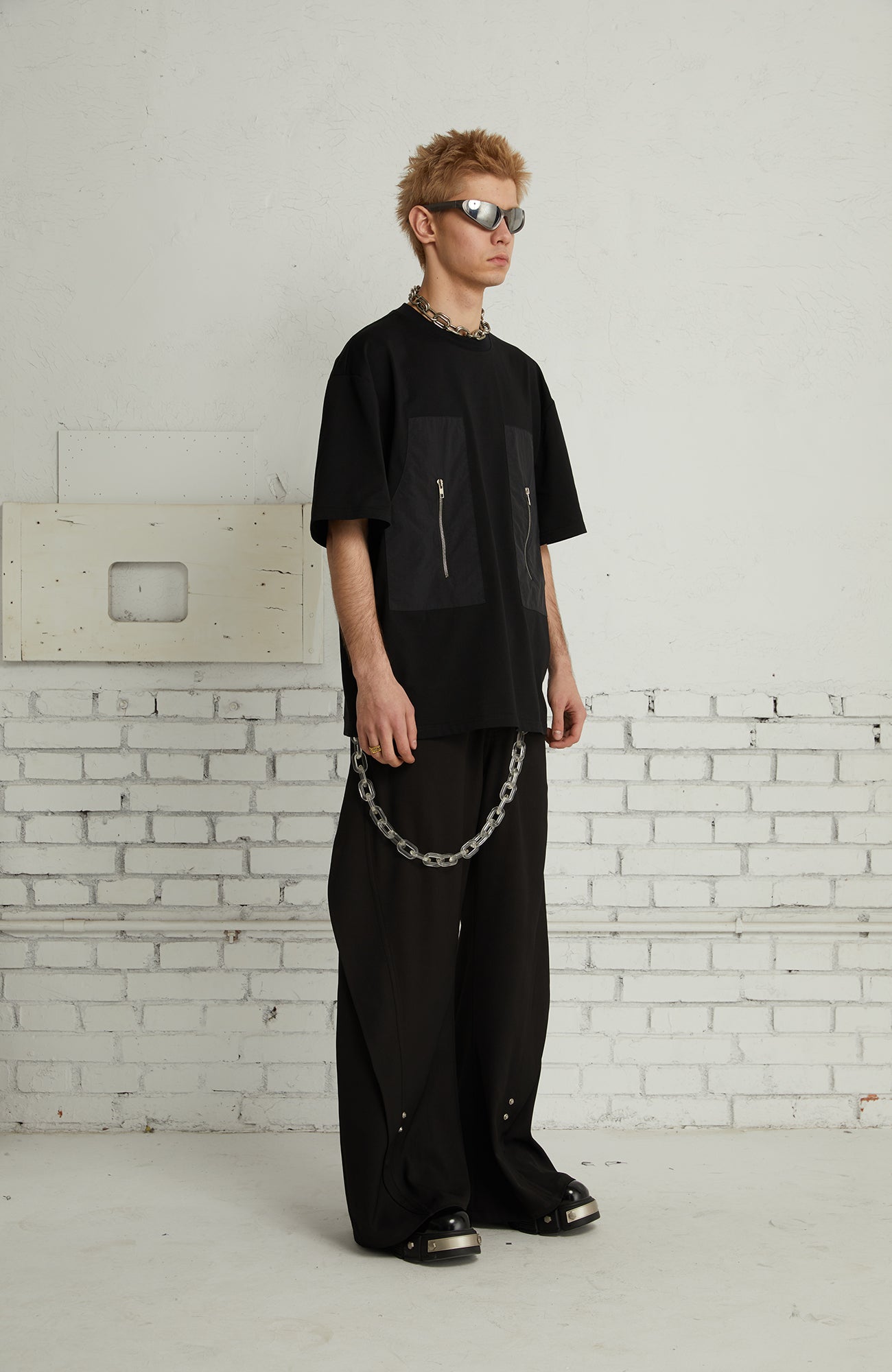 PASET Curved Seam Draped Trousers-Pants-S / 28"-Gray-Free Shipping Leatheretro