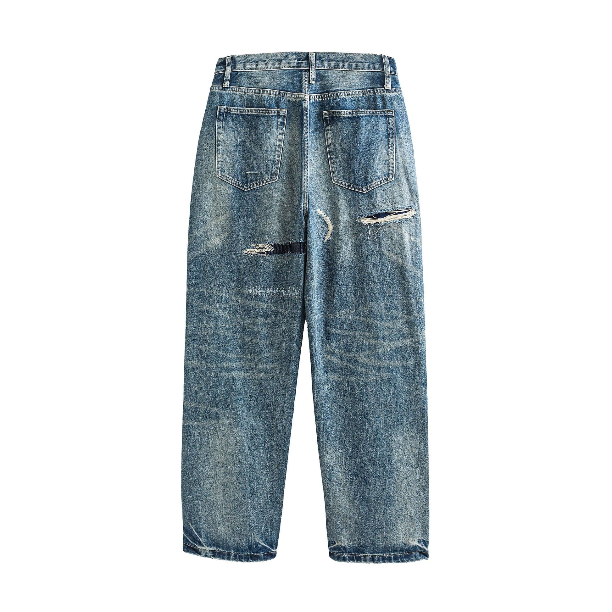 ME DA IGUAL Distressed Ripped Whisker Washed Jeans-Jeans-M-Free Shipping Leatheretro