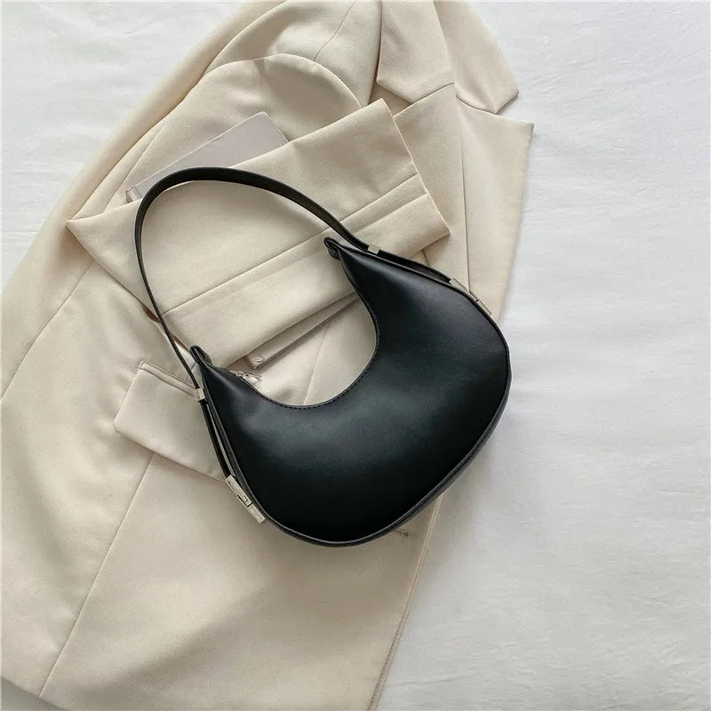 Underarm Bag - One Shoulder French Niche Crescent Shape Handbag for Women-Handbags-Brown-Free Shipping Leatheretro