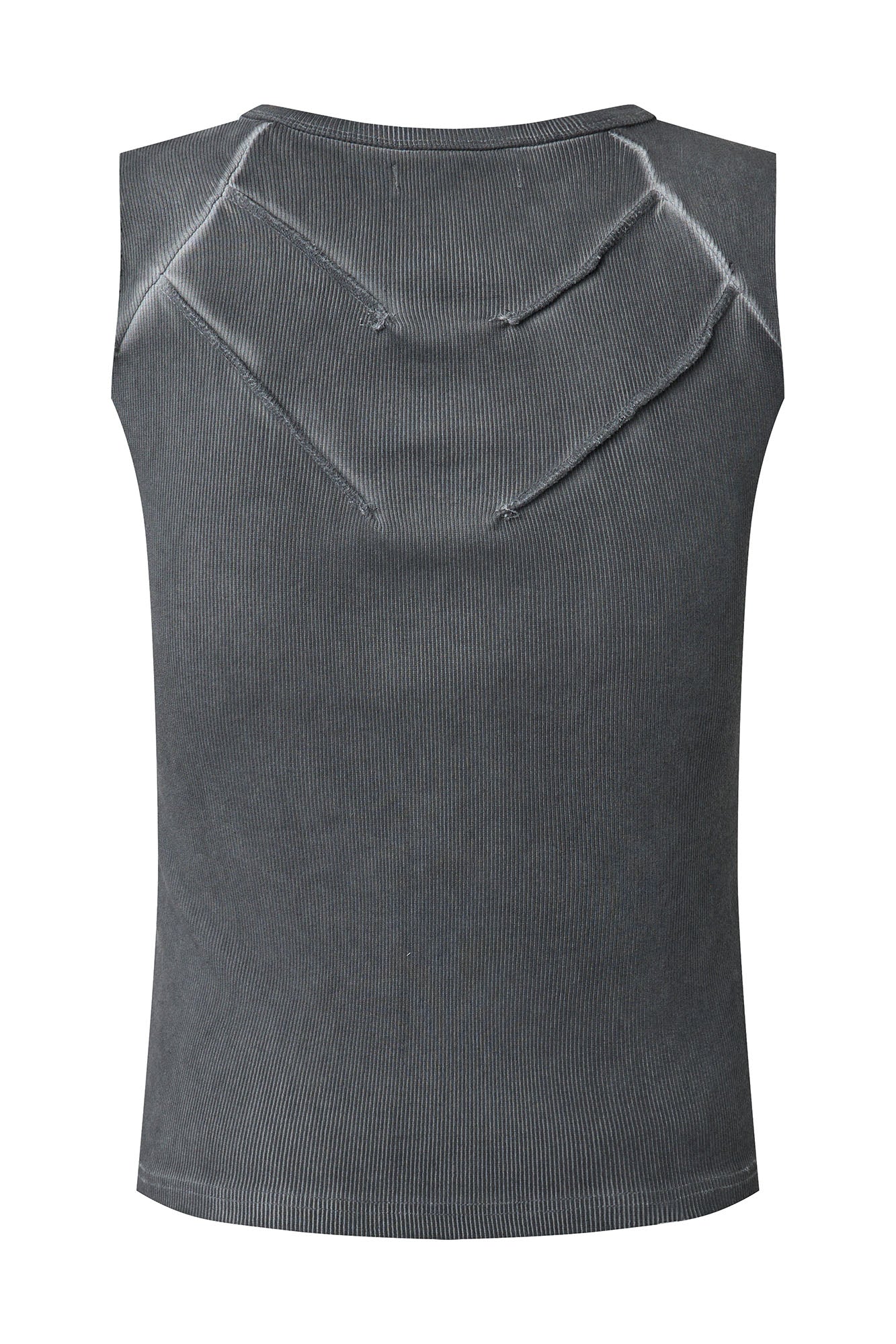 CLP Ribbed Frayed Hem Slim Vest-Vest-M-Free Shipping Leatheretro