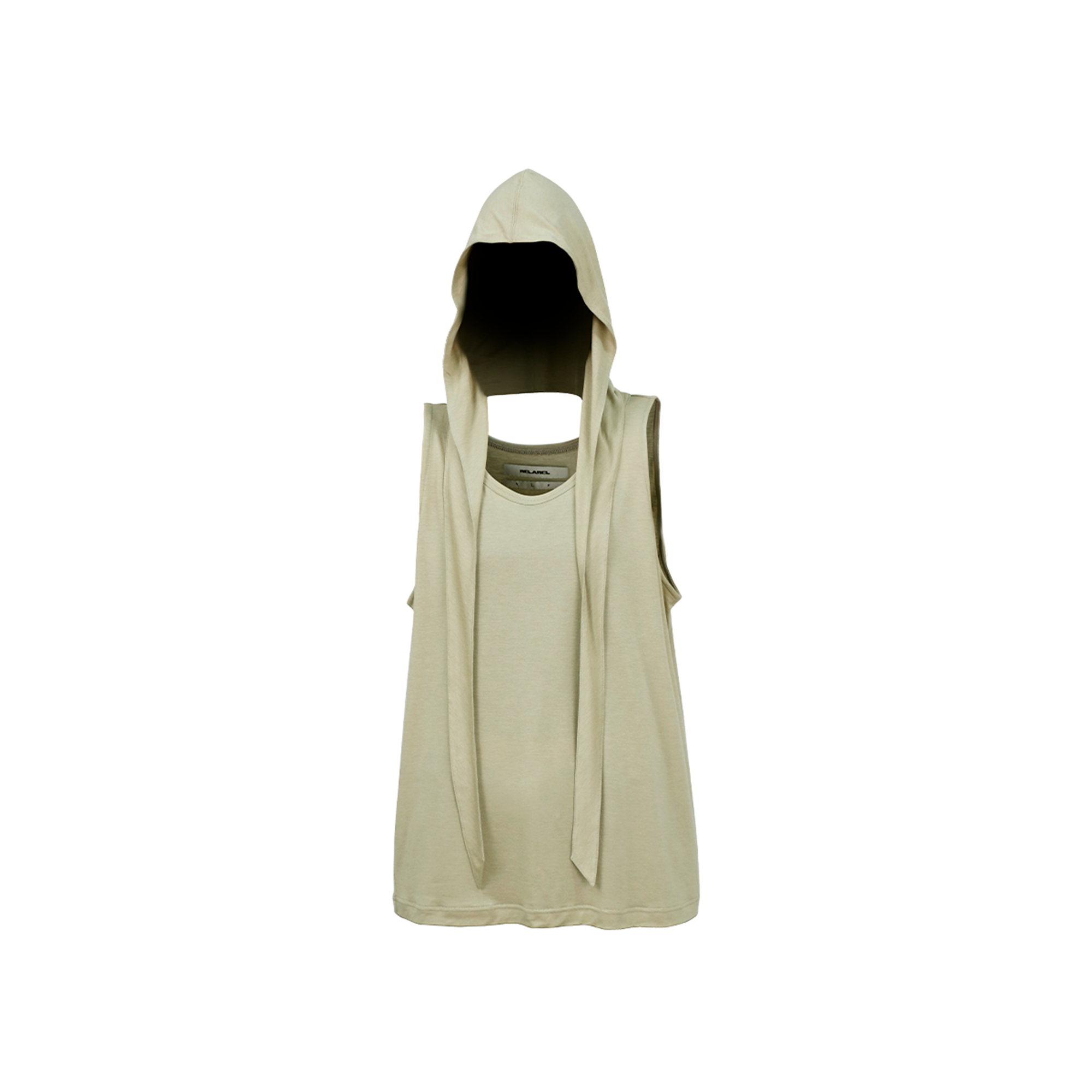 RELABEL Tencel Wool Hooded Ruched Tank Top-Tank Top-S (Preorder)-Green-Free Shipping Leatheretro