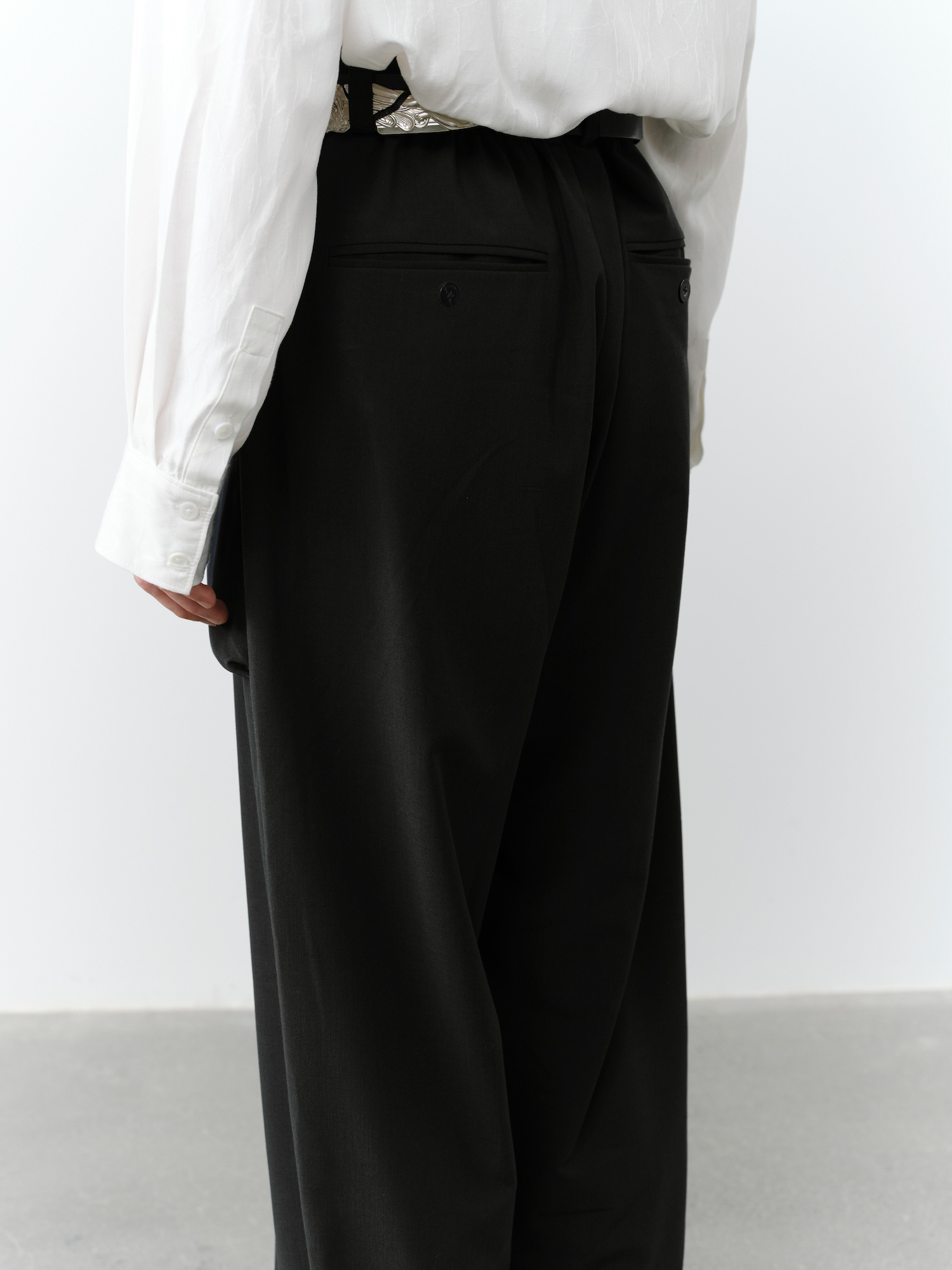 GRAINMUSTARD Retro Patch Pocket Pleated High-Waist Trousers-Pants-XS-Dark Gray-Free Shipping Leatheretro