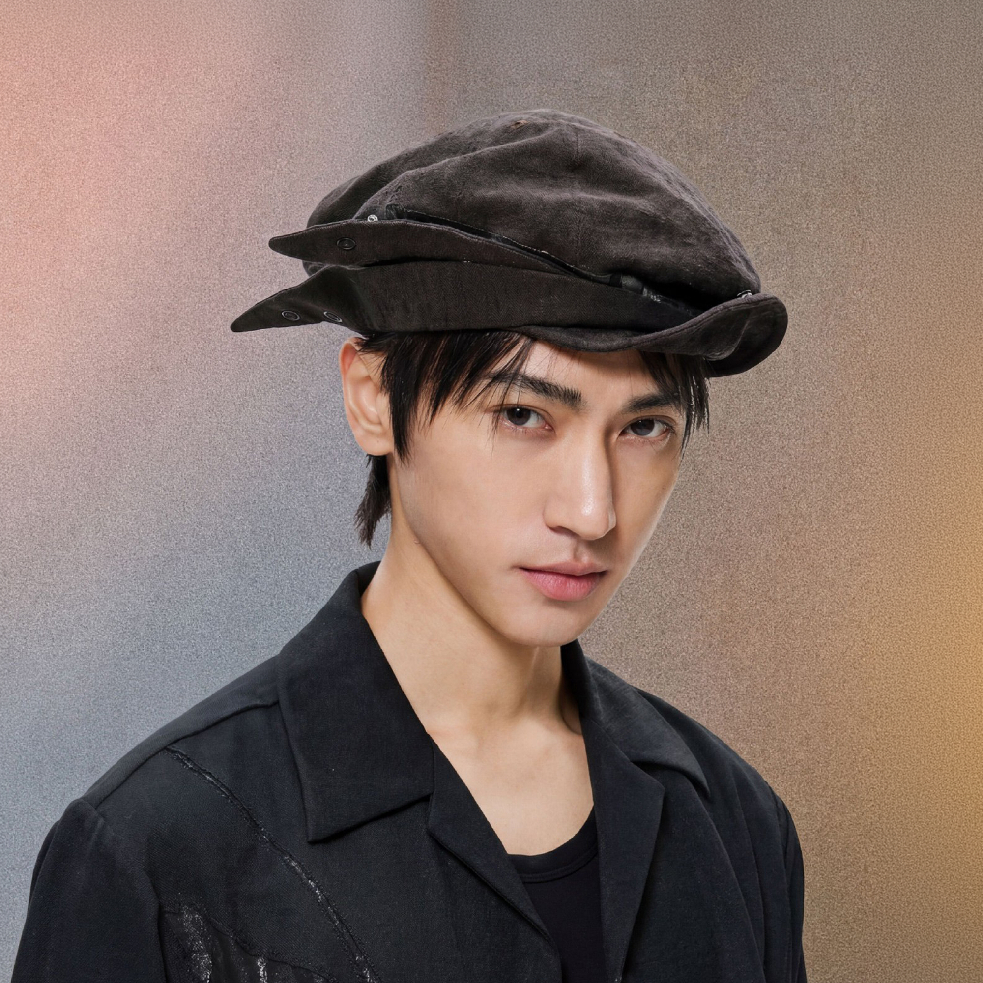 ALVNG AR ANTS Deconstructed Adjustable Newsboy Cap-Hat, Cap, Beanie-Brown-Free Shipping Leatheretro