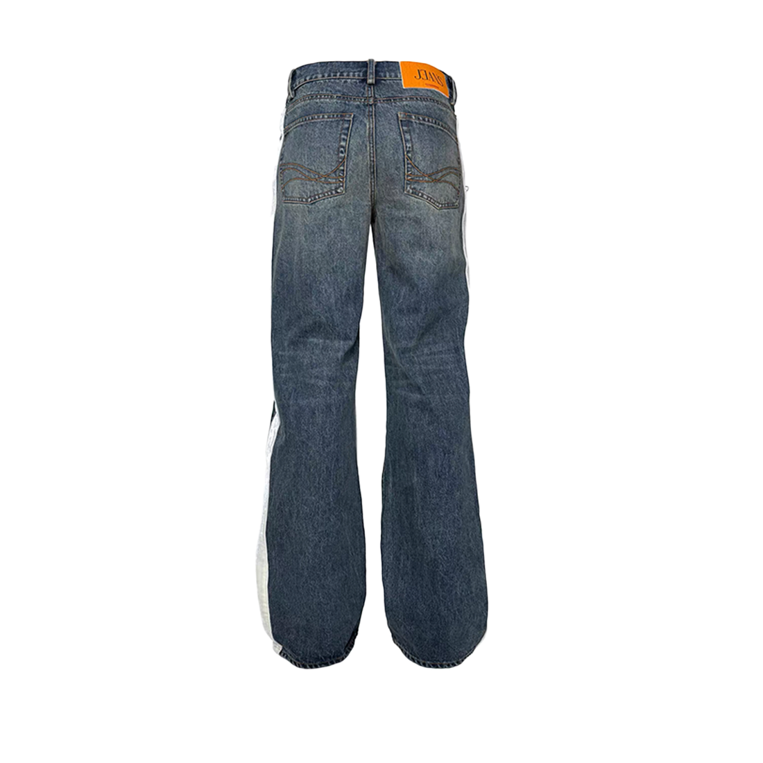 PCCVISION Contrast Side-Stripe Washed Jeans-Jeans-S (Preorder)-Free Shipping Leatheretro