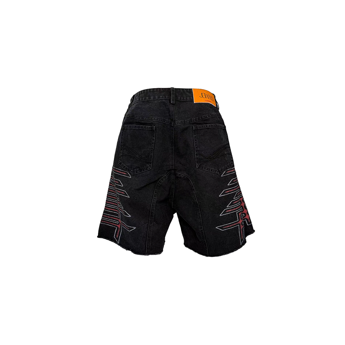 PCCVISION Washed Distressed Graphic Denim Shorts-Shorts-S (Preorder)-Free Shipping Leatheretro