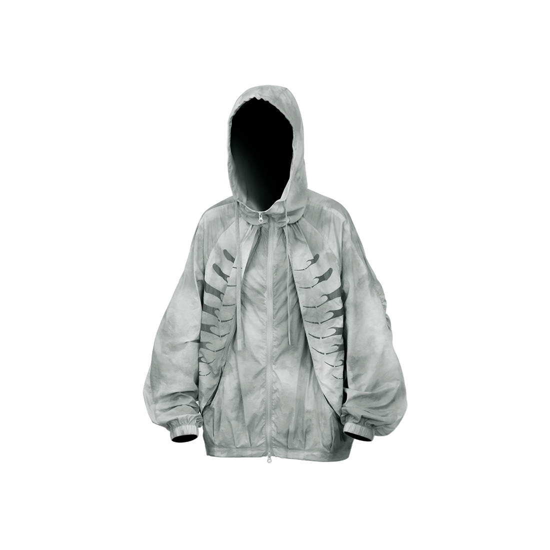 RELABEL Acid-Wash Balloon Hem Hooded Jacket Black-Jacket-XS (Preorder)-Free Shipping Leatheretro