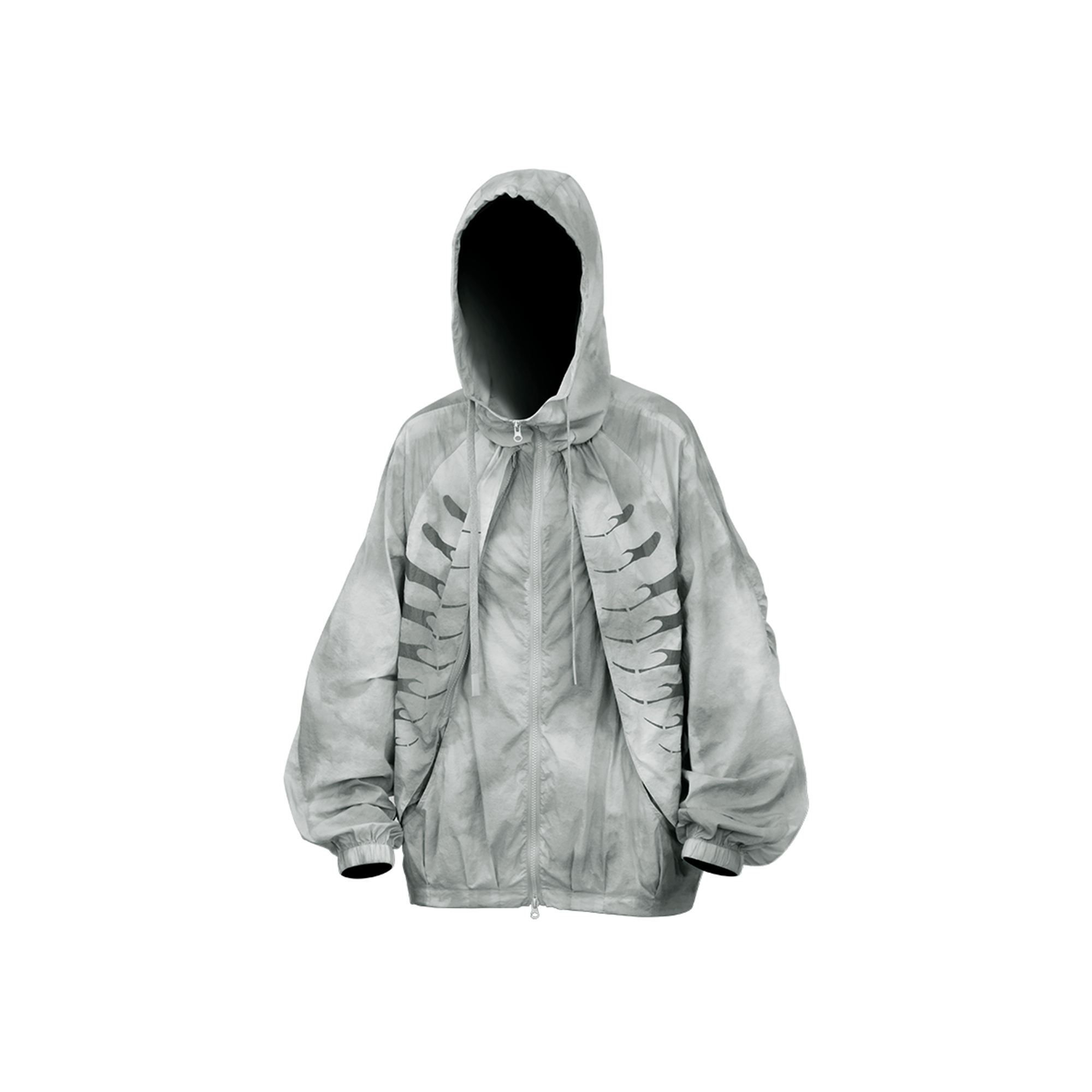 RELABEL Acid-Wash Balloon Hem Hooded Jacket Black-Jacket-XS (Preorder)-Free Shipping Leatheretro