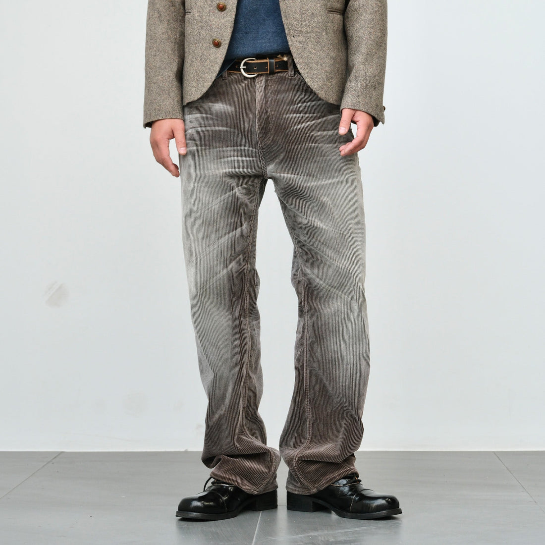 NEIGBORL Washed Corduroy Pants-Pants-S-Light Gray-Free Shipping Leatheretro