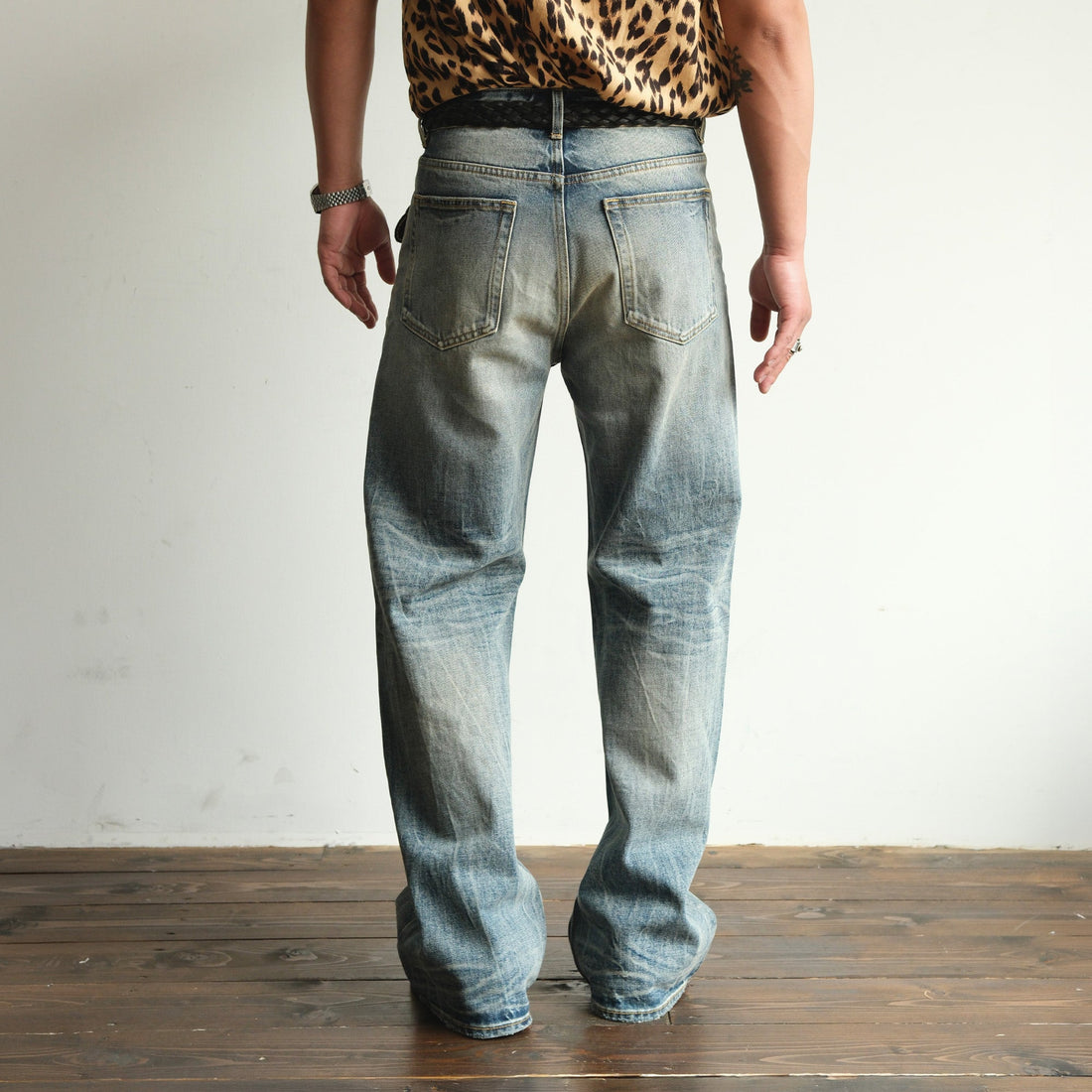 NEIGBORL Whiskering Washed Straight-Leg Jeans-Jeans-S-Free Shipping Leatheretro