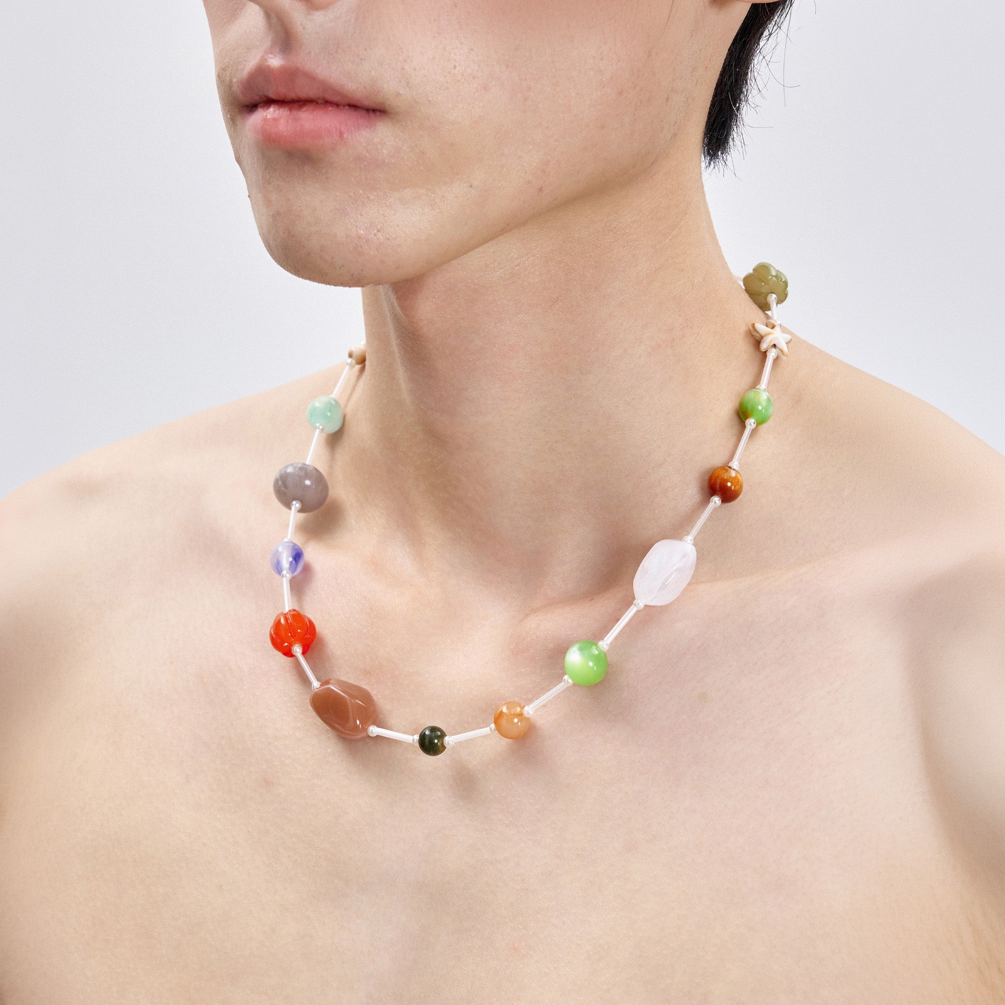 TUIMU Beaded Gemstone Necklace-Accessories-One Size-Free Shipping Leatheretro