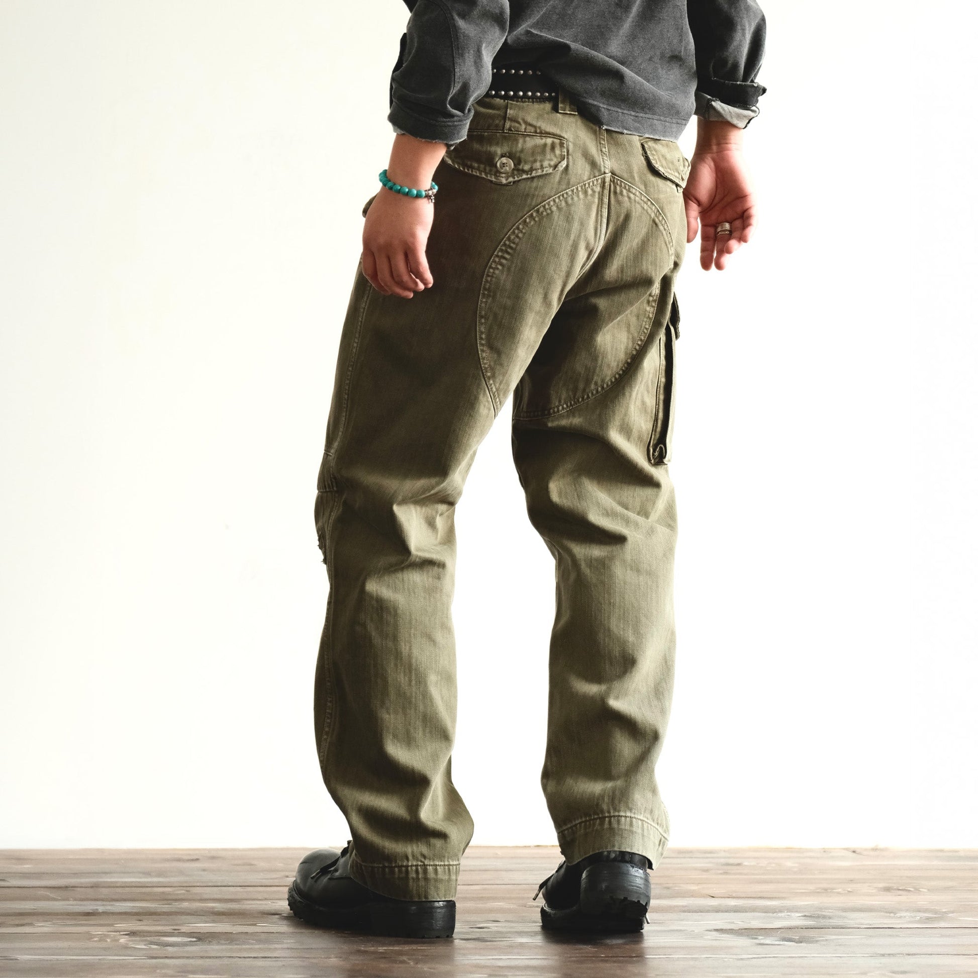 NEIGBORL Retro Washed Cargo Pants-Pants-S-Green-Free Shipping Leatheretro