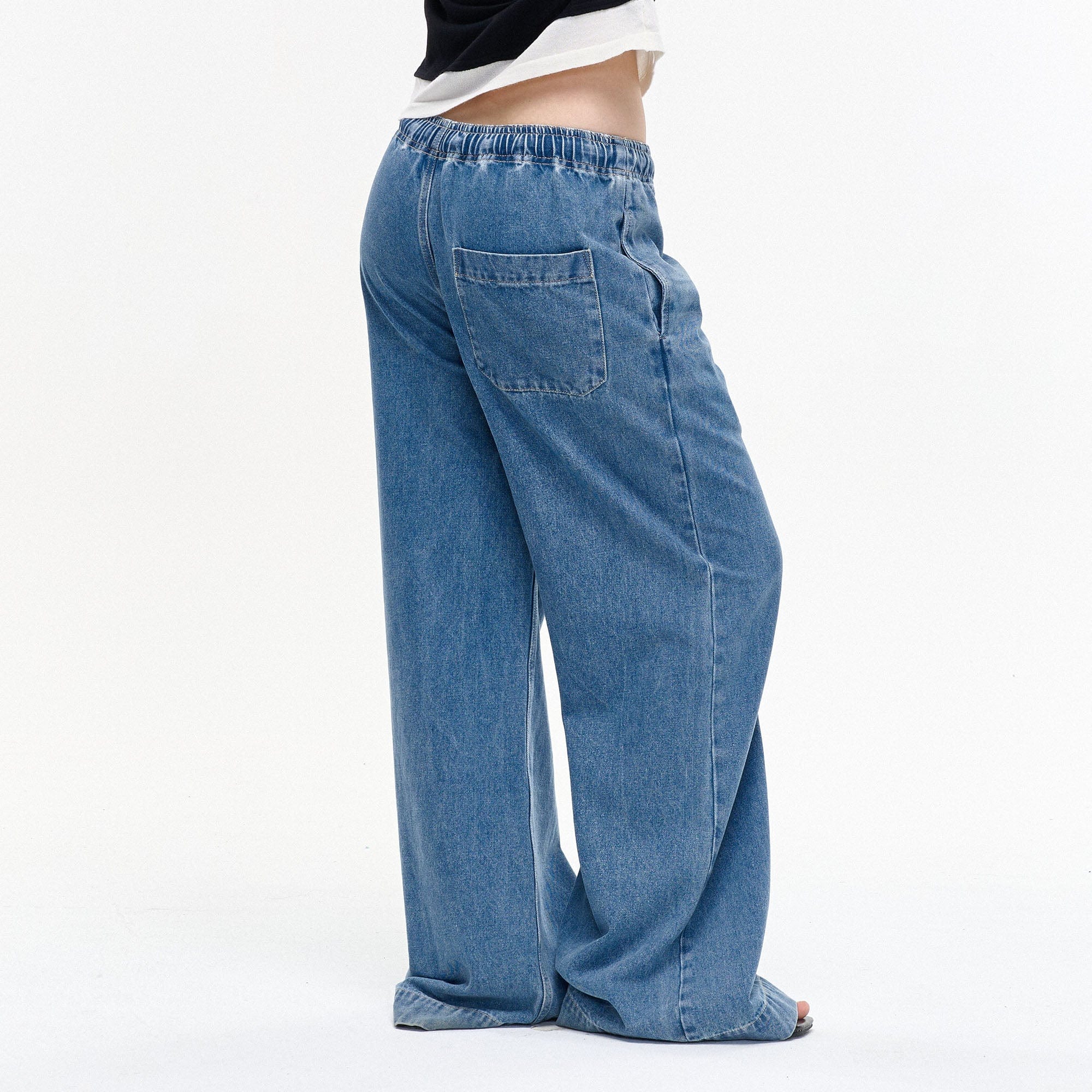 LEONSENSE Classical Tencel Drawstring Oversized Jeans-Jeans-S-Free Shipping Leatheretro