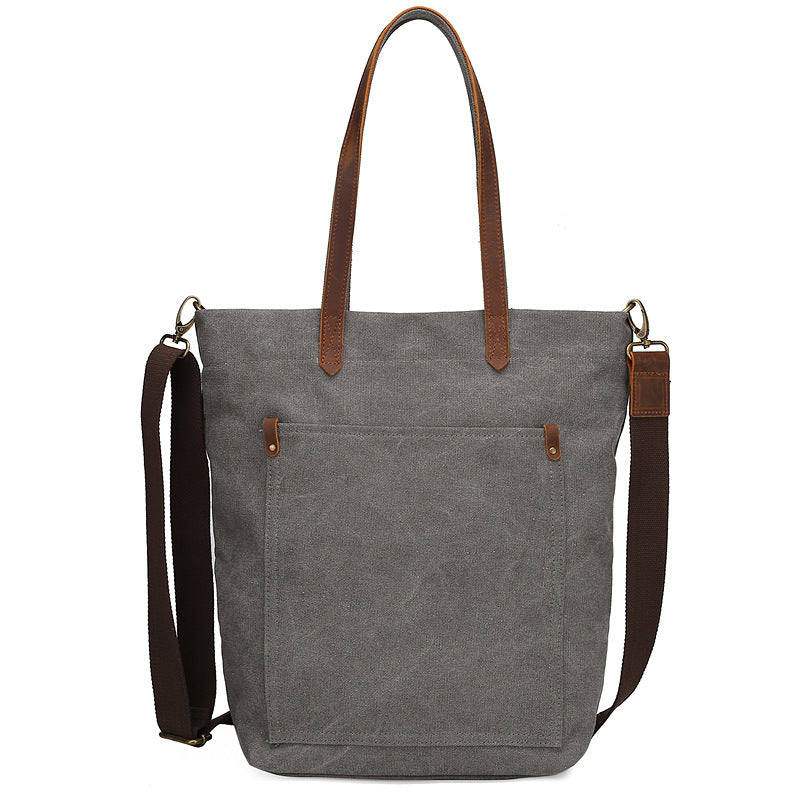 Fashion Large Storage Canvas Tote Handbags 0255-Handbags-Gray-Free Shipping Leatheretro