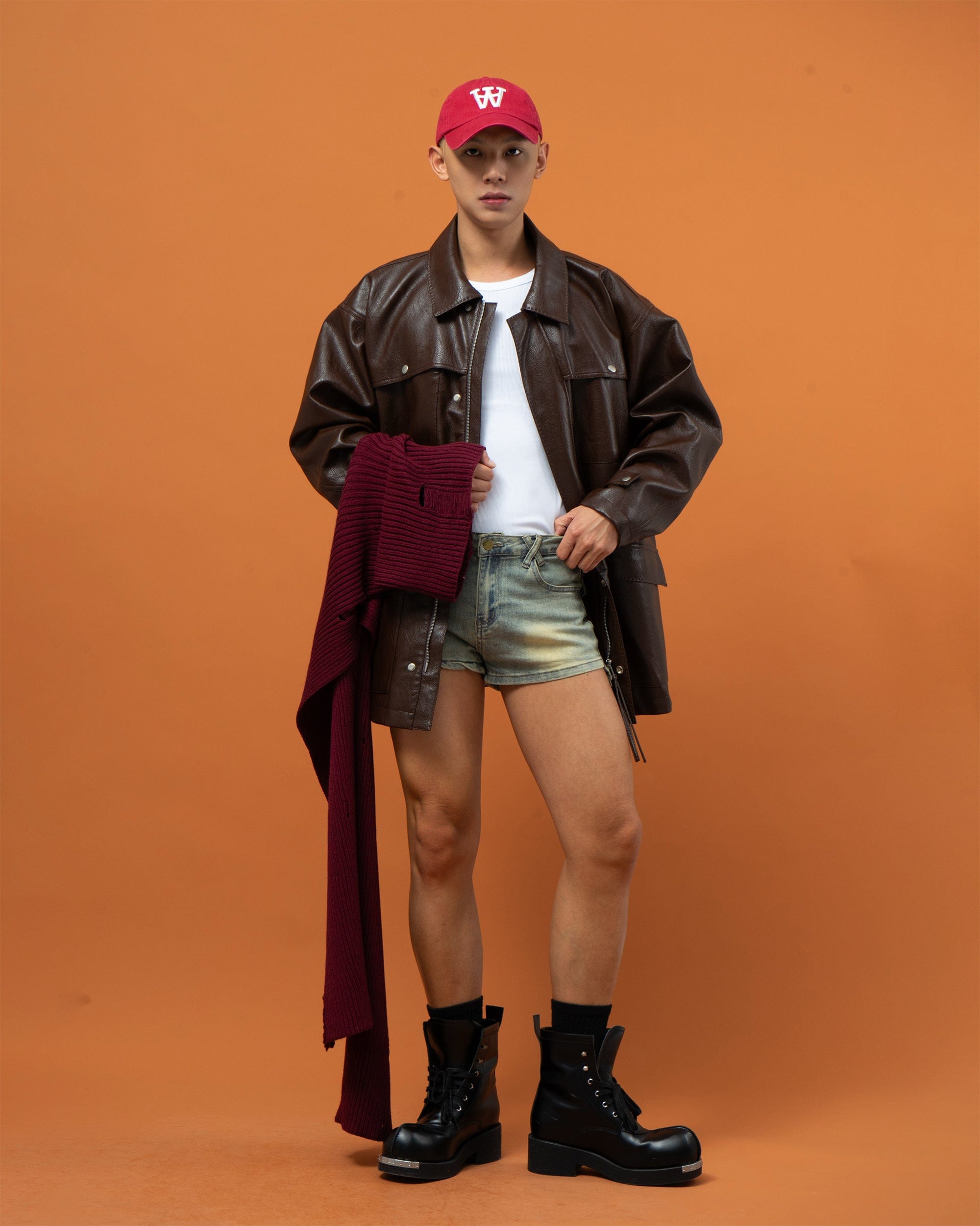 CLP Big Pocket Oversized Faux Leather Jacket-Jacket-S-Free Shipping Leatheretro