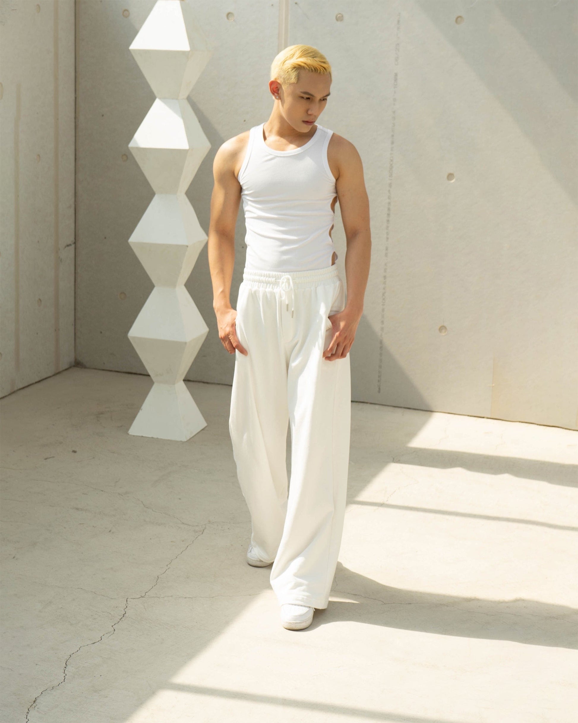 CLP Slim Hollowed Tank Top White-Tank Top-XXS-White-Free Shipping Leatheretro