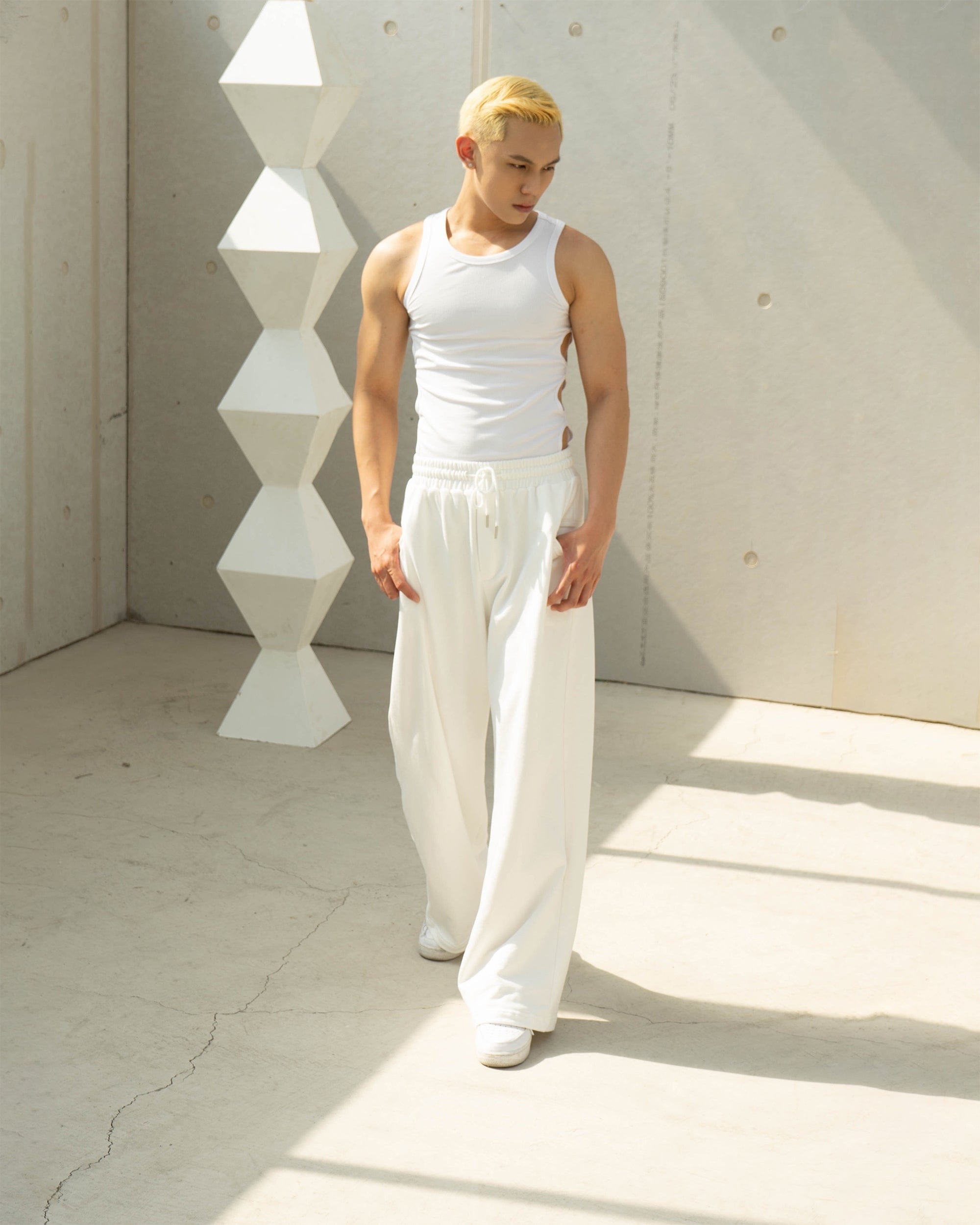 CLP Slim Hollowed Tank Top White-Tank Top-XXS-White-Free Shipping Leatheretro