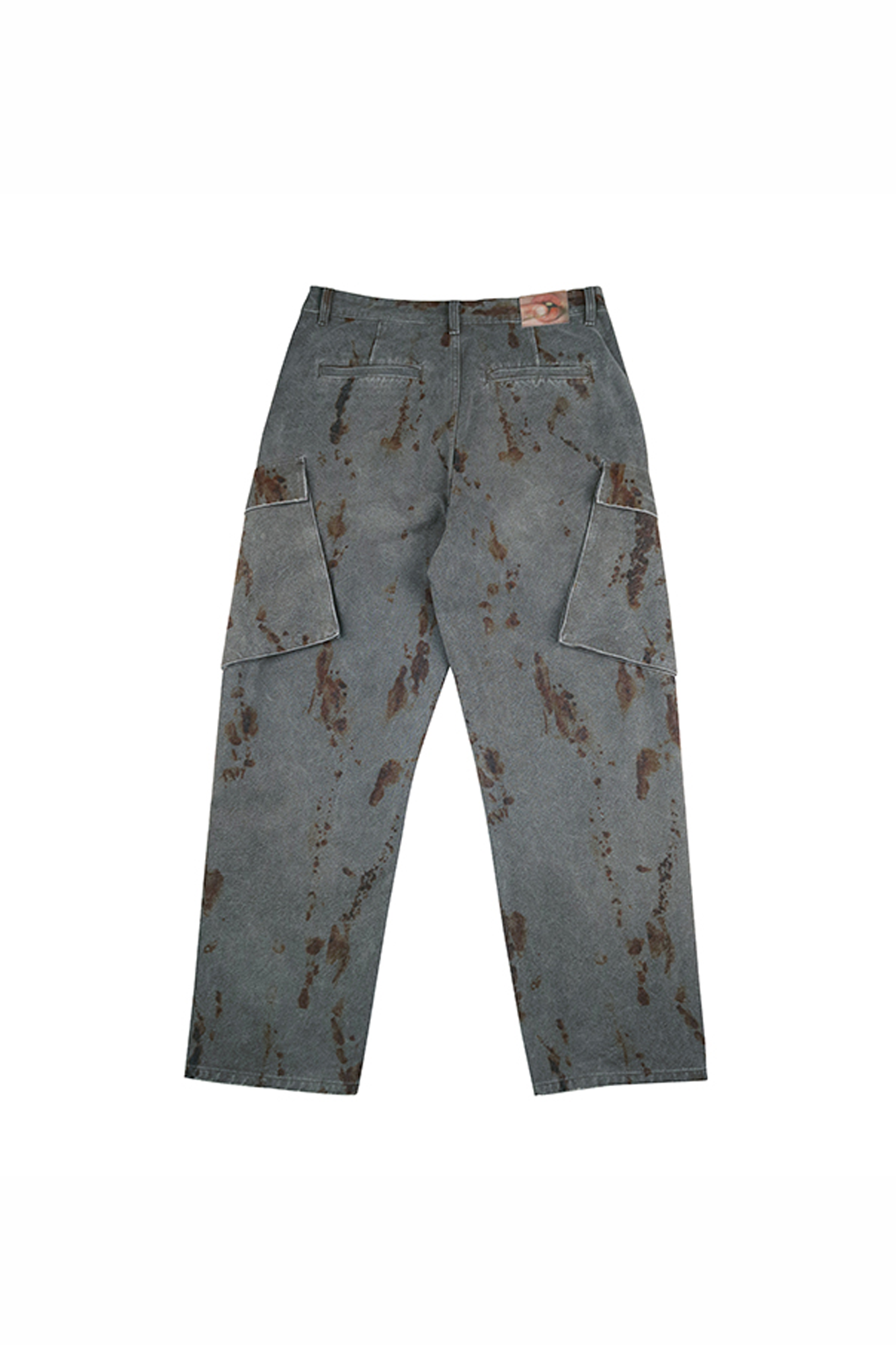 NIANJIUYIKOUER Rust Stain Graphic Washed Cargo Pants-Pants-S-Free Shipping Leatheretro