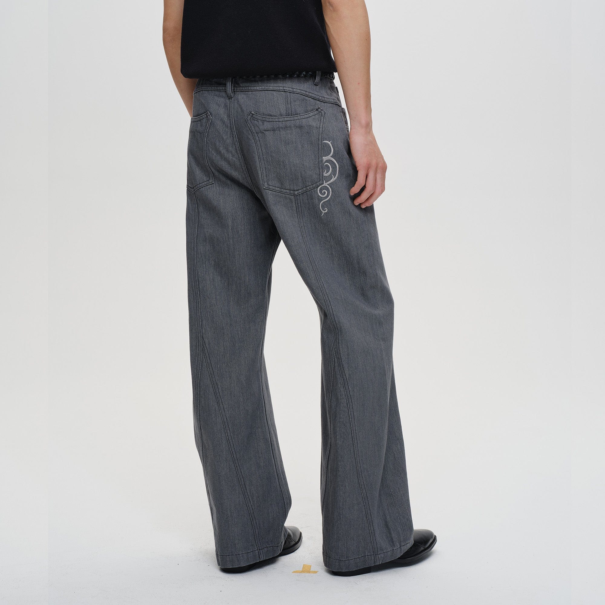 CATSSTAC Floral Embroidered Flared Jeans-Jeans-M-Free Shipping Leatheretro
