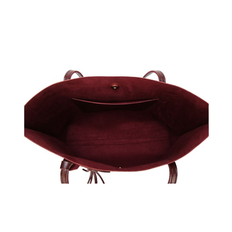 Women’s Oil Wax Leather Shoulder Bag – Large Tote Handbag-Tote Bag-Burgundy-Free Shipping Leatheretro