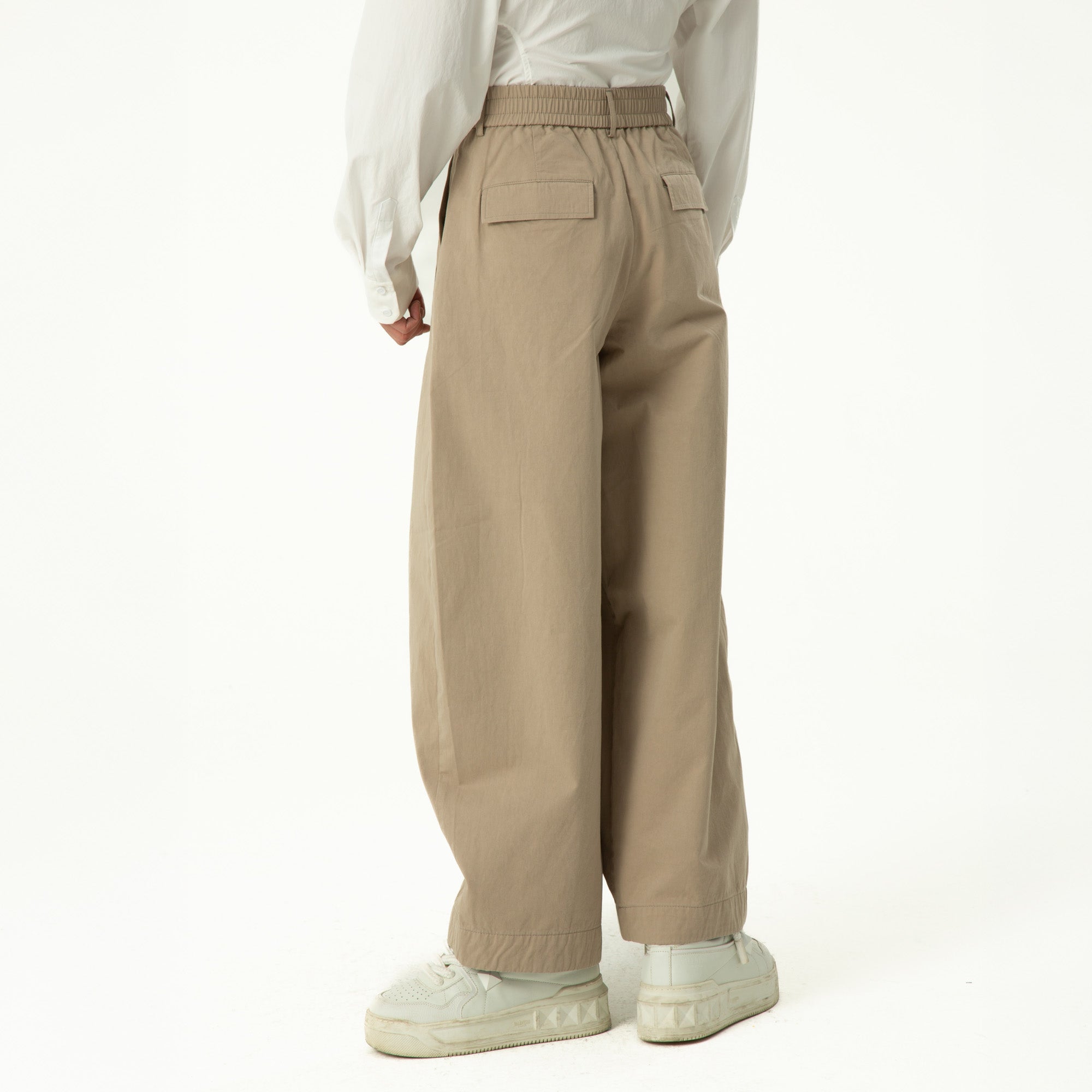 CLP High-Waist Curved Wide-Leg Pants-Pants-S-Black-Free Shipping Leatheretro