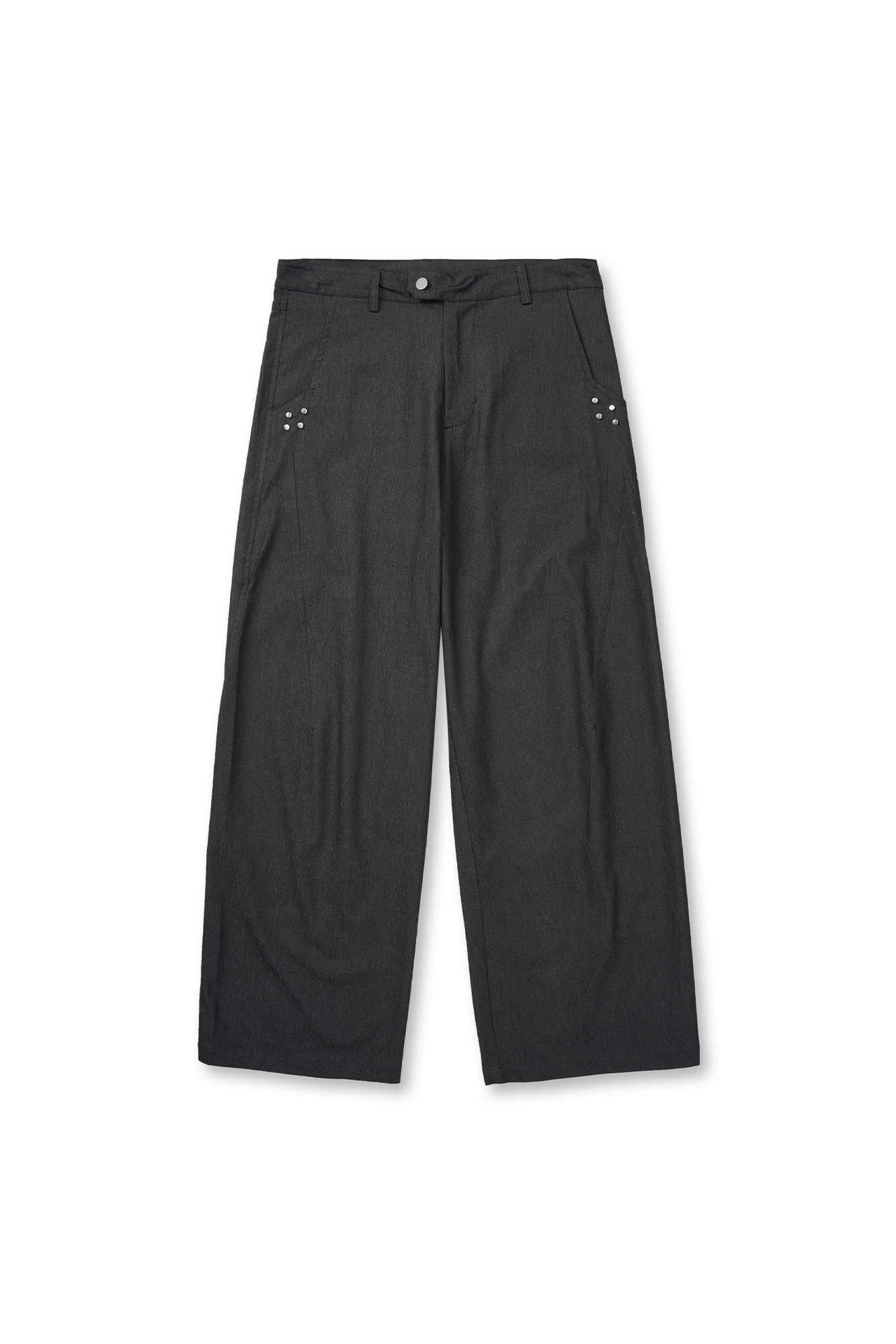 GONGHE REPUB Washed Studded Straight-Leg Pants-Pants-S-Free Shipping Leatheretro