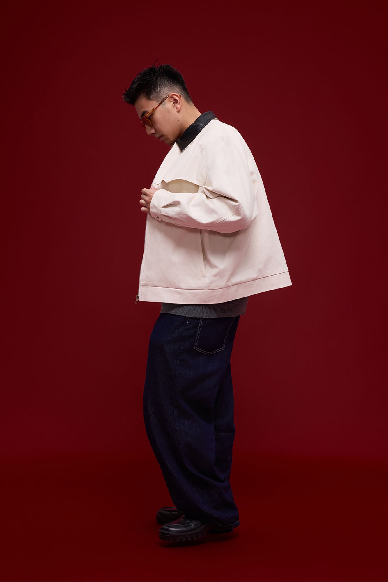 BANANA CLUB Faux Leather Collar Cotton Jacket-Jacket-S-White-Free Shipping Leatheretro