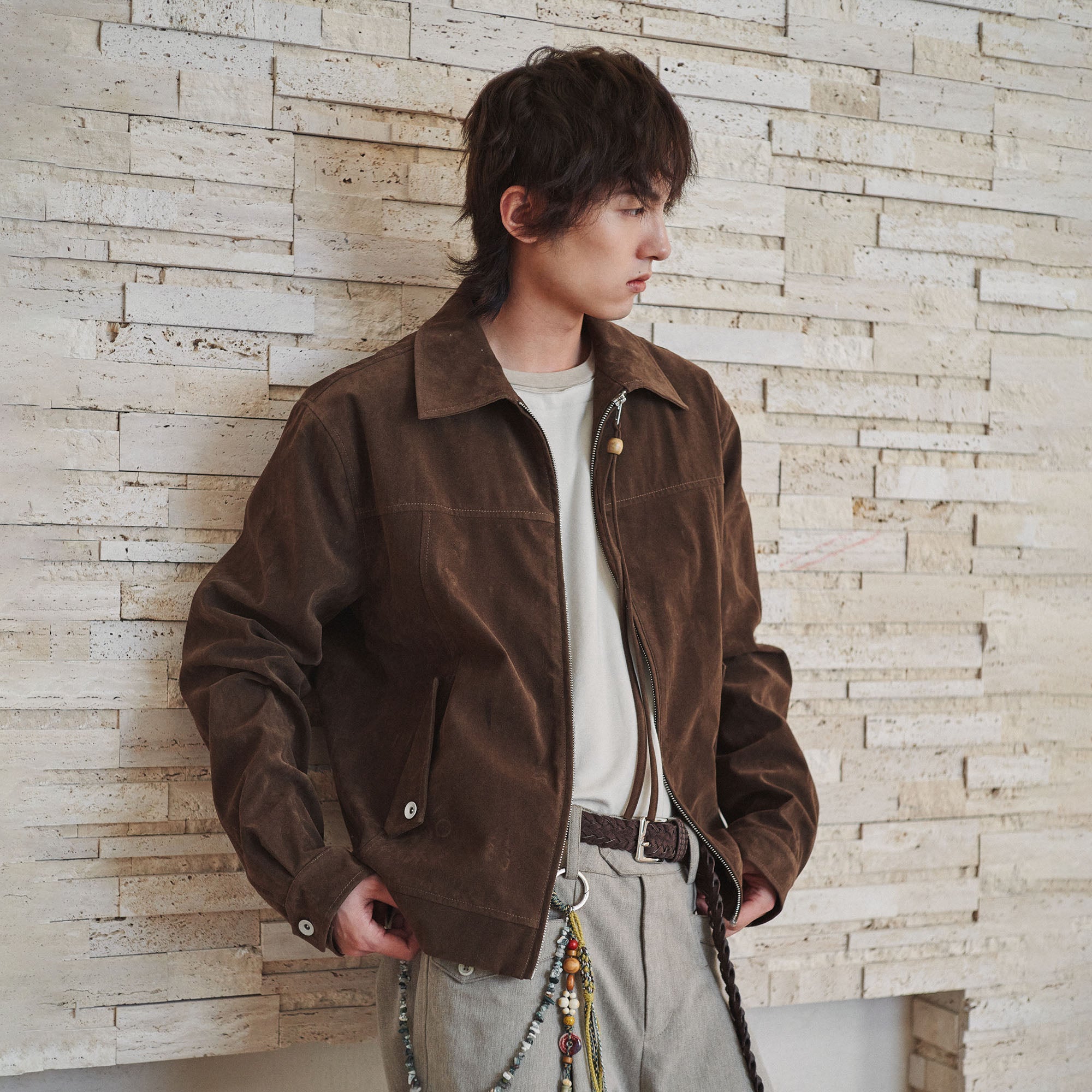 GONGHE REPUB Short-Pile Faux Suede Jacket-Jacket-S-Free Shipping Leatheretro