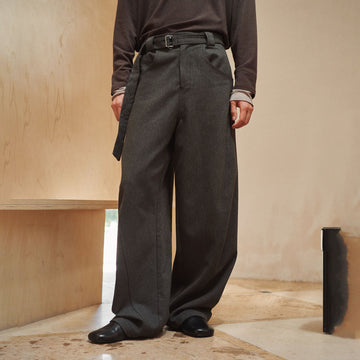 GONGHE REPUB Brushed Detachable Belt Wide-Leg Pants-Pants-XS-Free Shipping Leatheretro